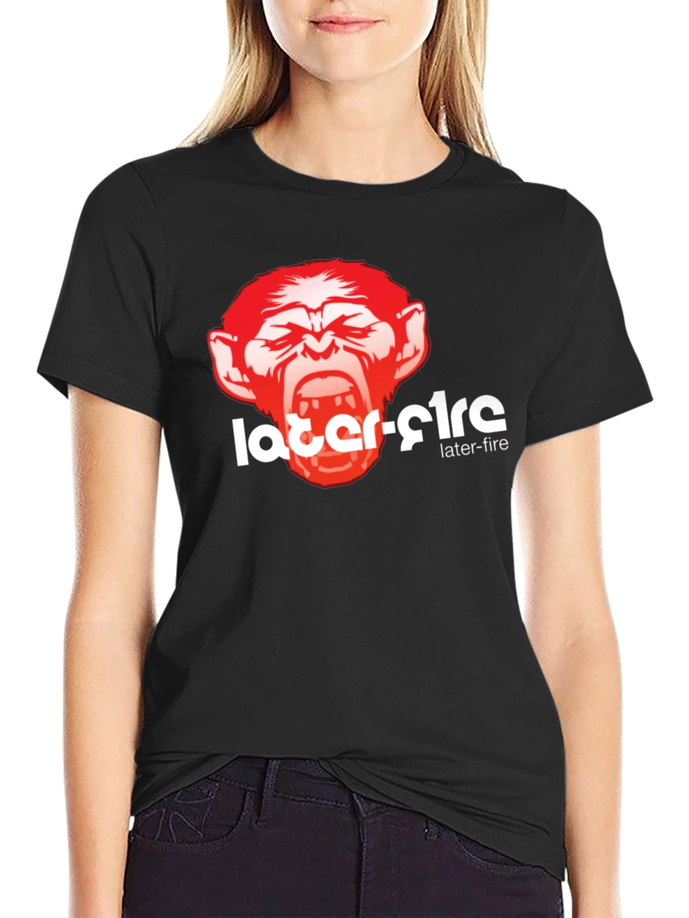 Black Later-Fire Graphic Tee - Bold Monkey Design view 2