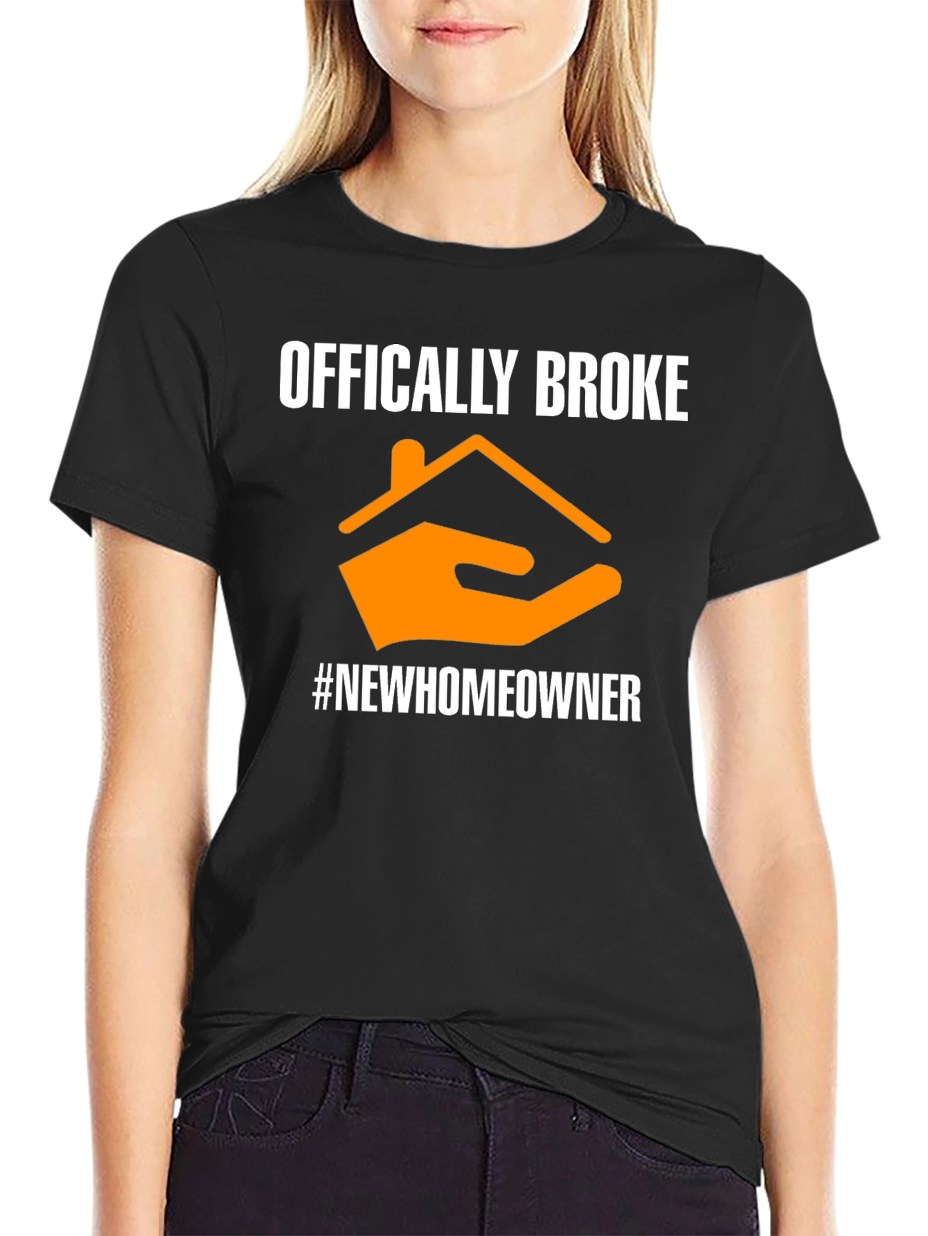 Black Officially Broke New Homeowner T-Shirt view 2