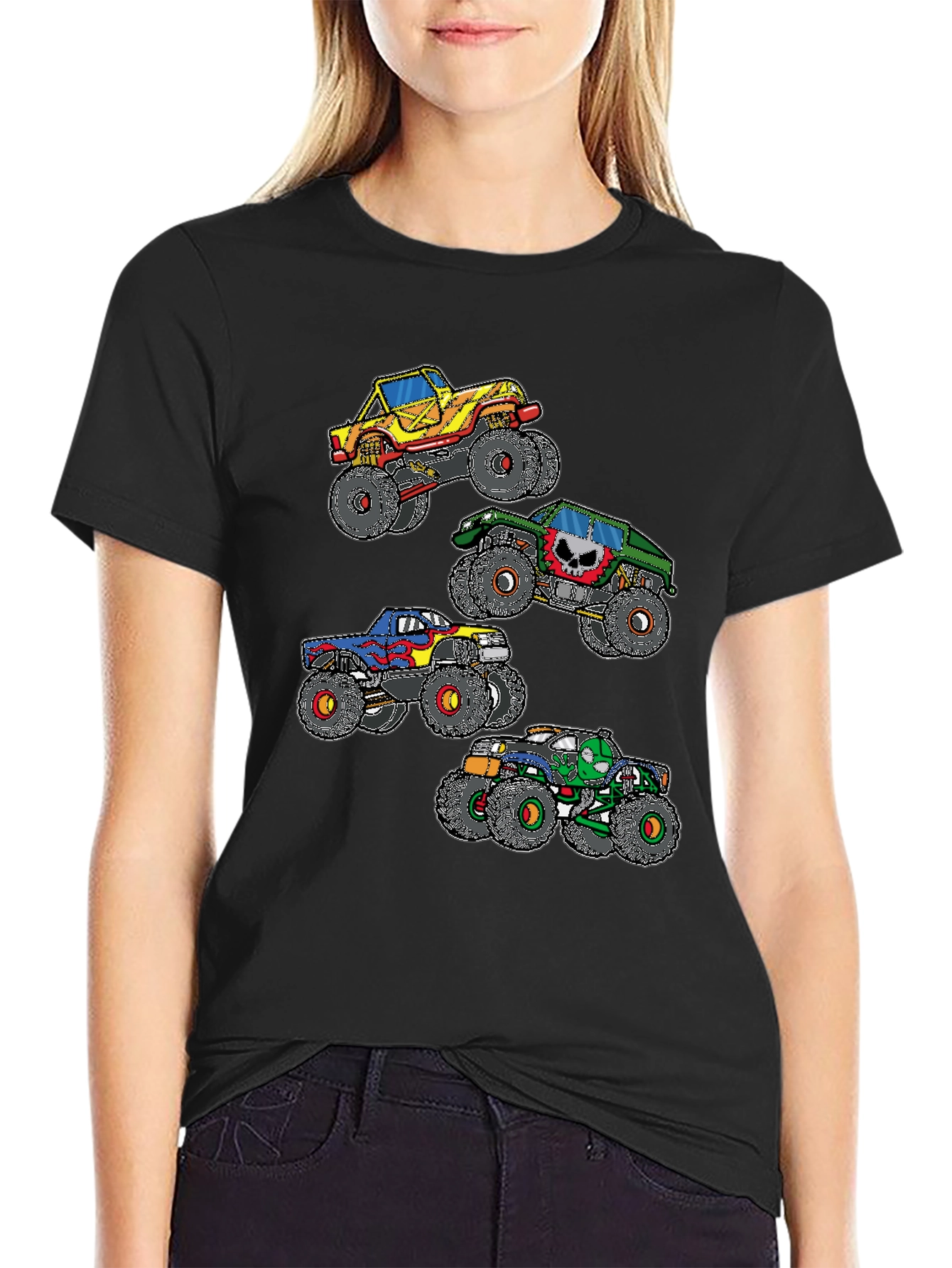 Black Monster Truck Graphic Black T-Shirt view 2