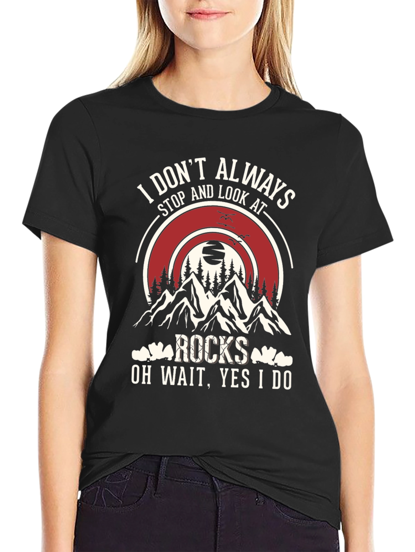 Black Rocks Graphic T-Shirt: Stop and Look Always! view 2