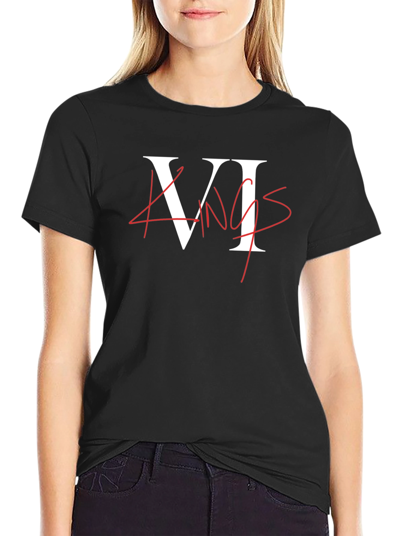 Black VI Kings Graphic Tee - Black Crew Neck T-Shirt view 2