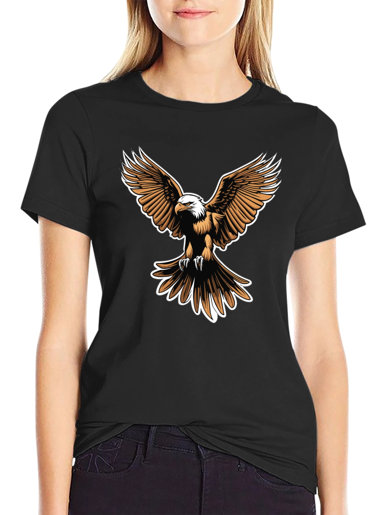 Black Bald Eagle Graphic Tee - Men's Black T-Shirt view 2