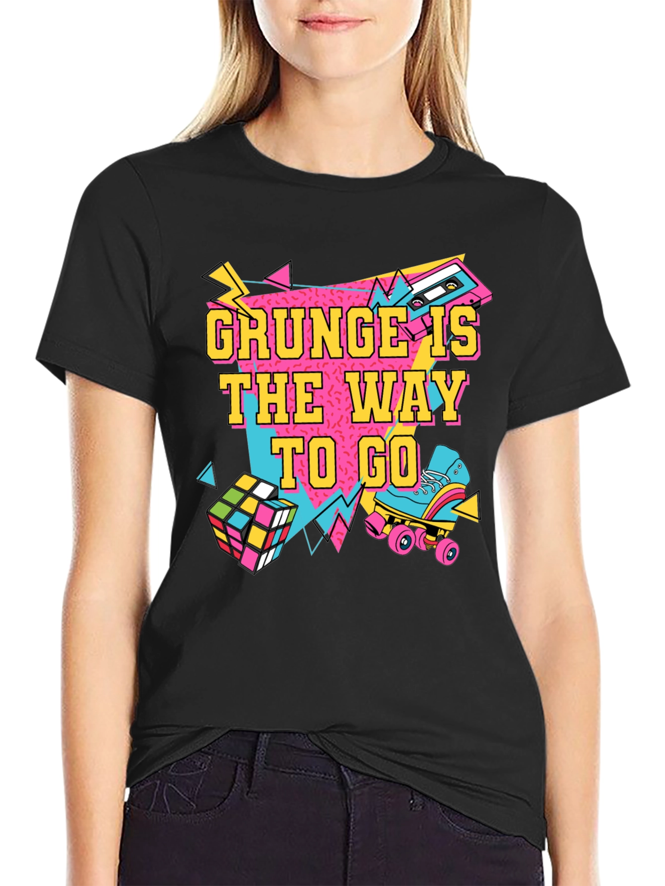Black Retro 80s Grunge T-Shirt view 2