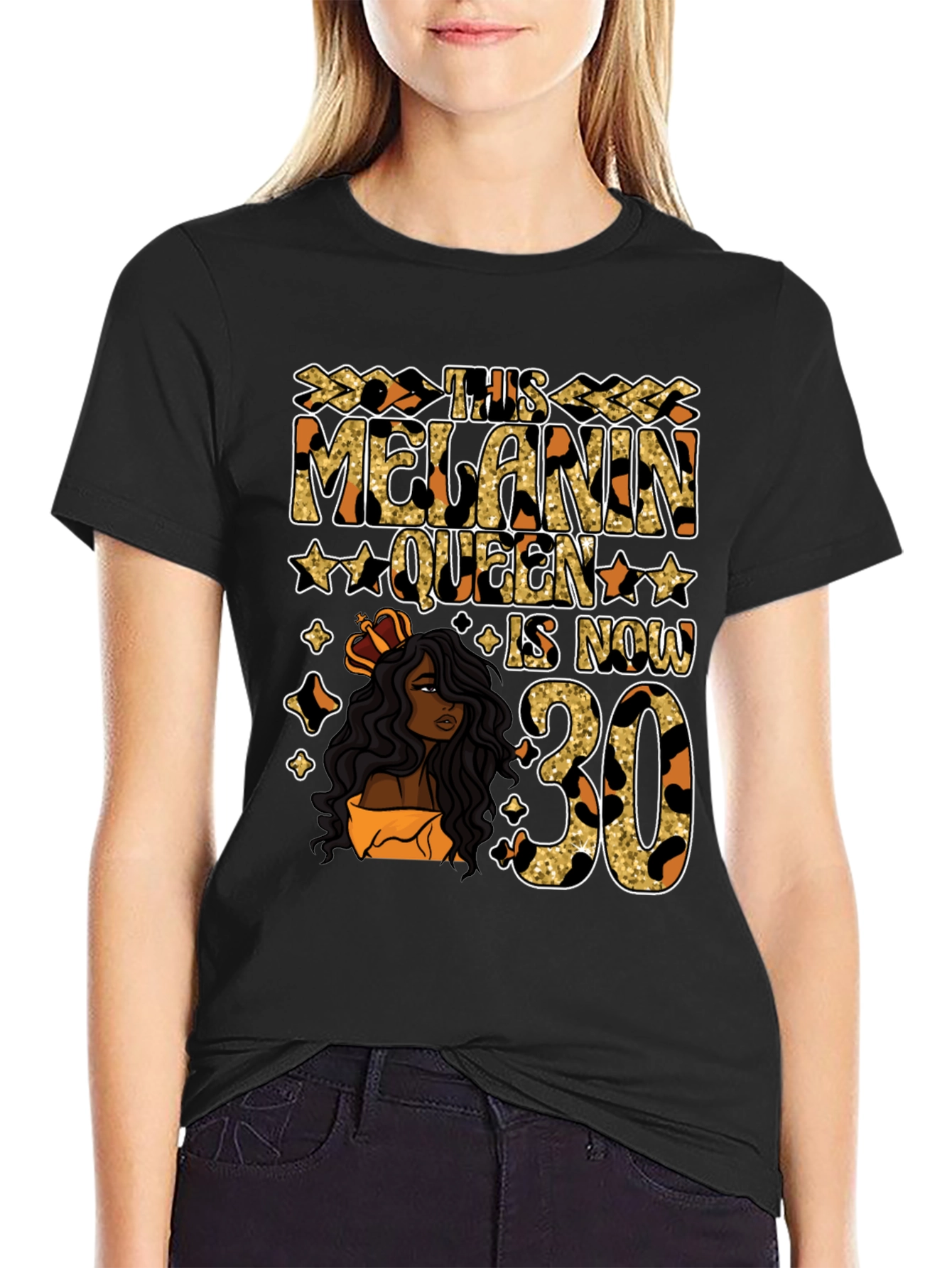 Melanin Queen 30th Birthday Graphic T-Shirt - 2