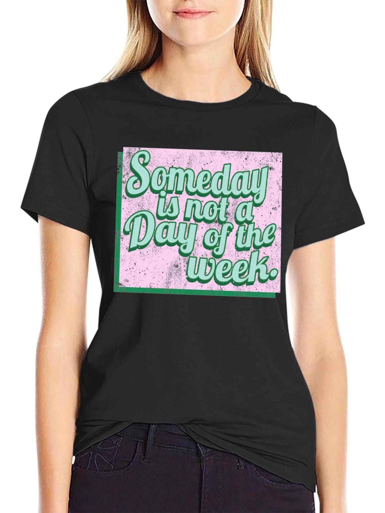 Black Someday Motivational T-Shirt view 2