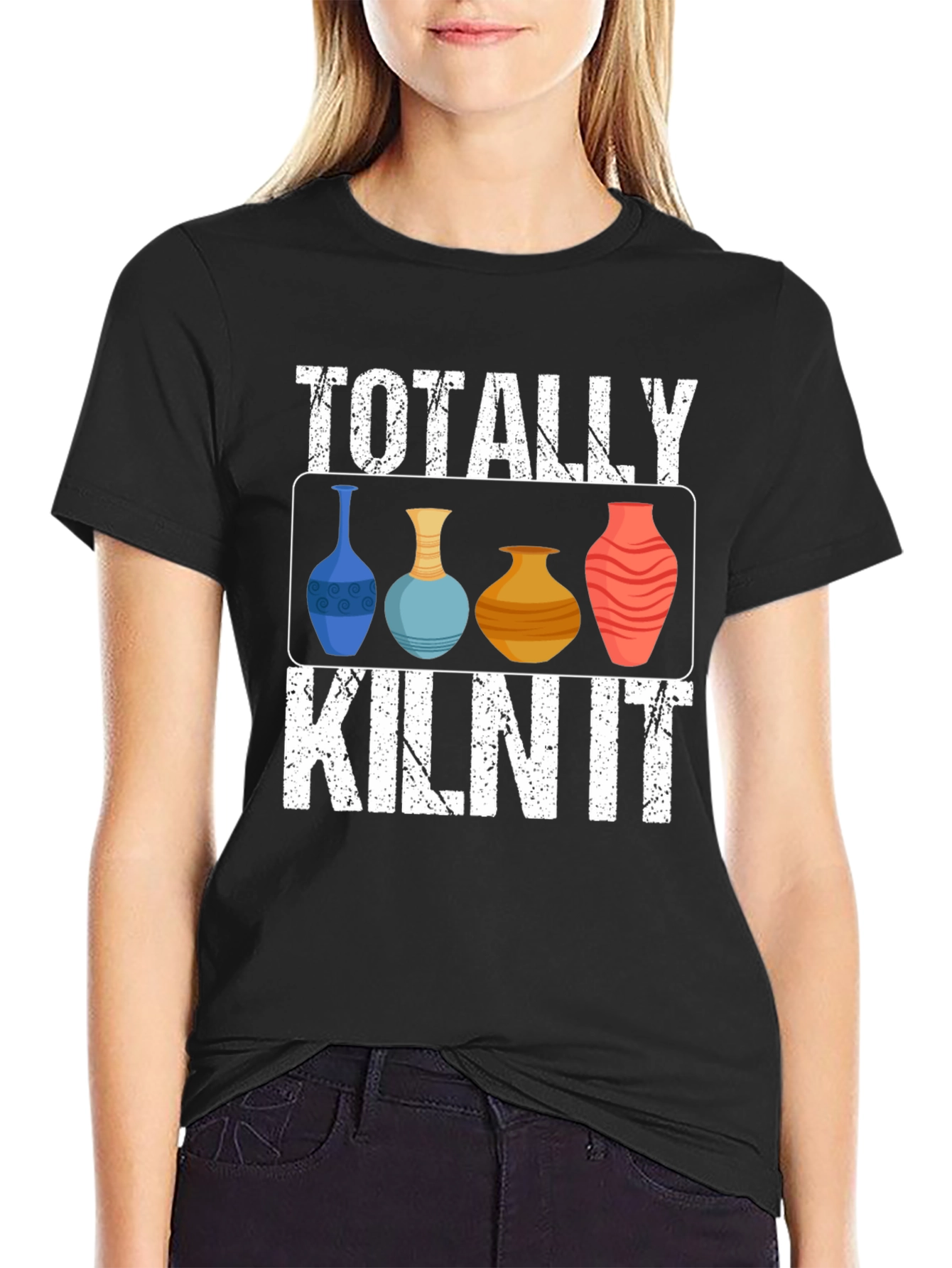 Black Totally Kiln It Pottery T-Shirt view 2