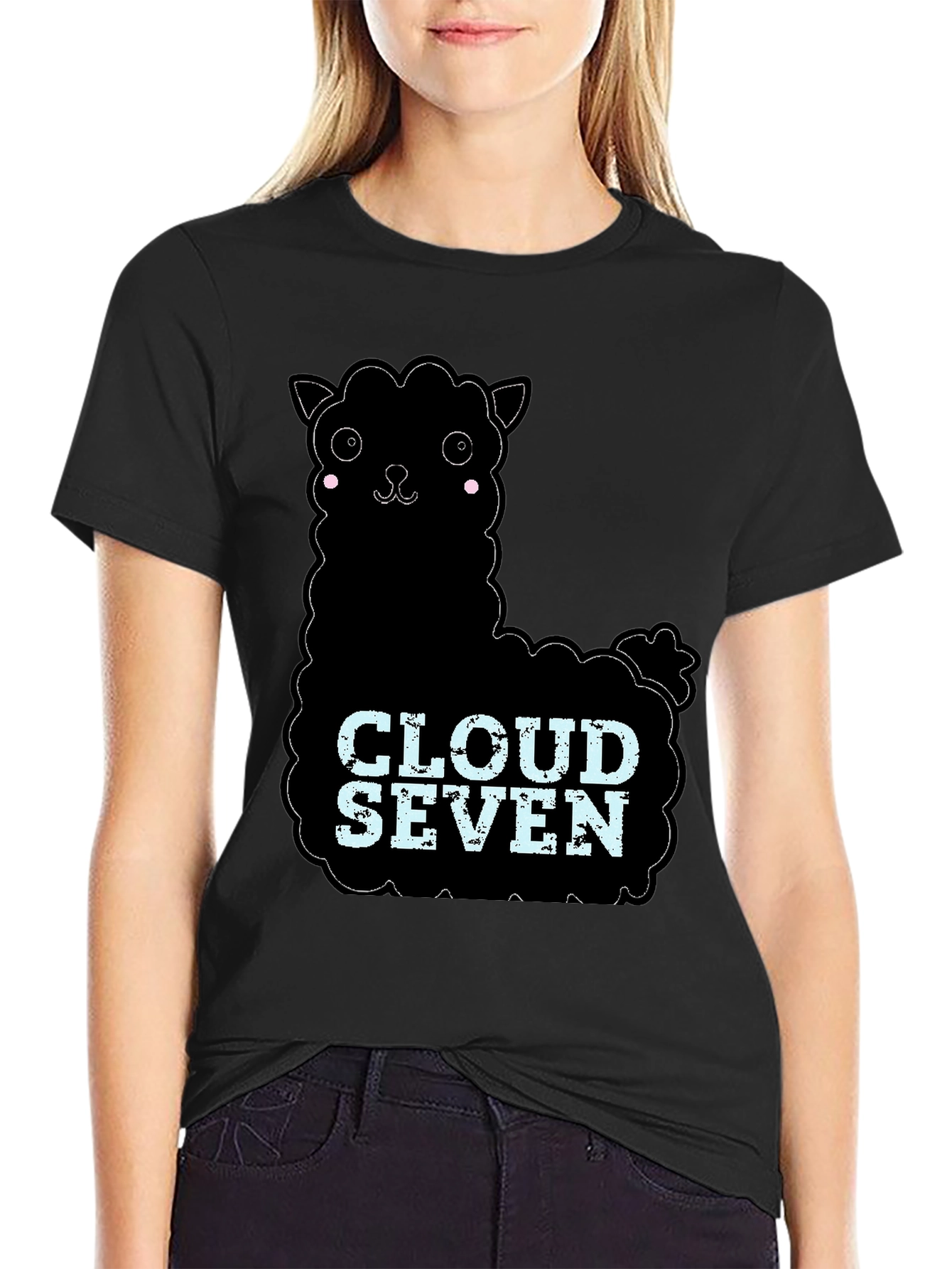 Black Cloud Seven Llama Graphic Tee view 2
