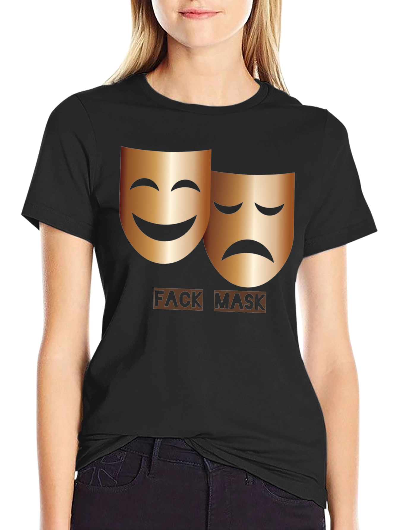 Comedy Tragedy Masks T-Shirt - Theatrical Graphic Tee - 2