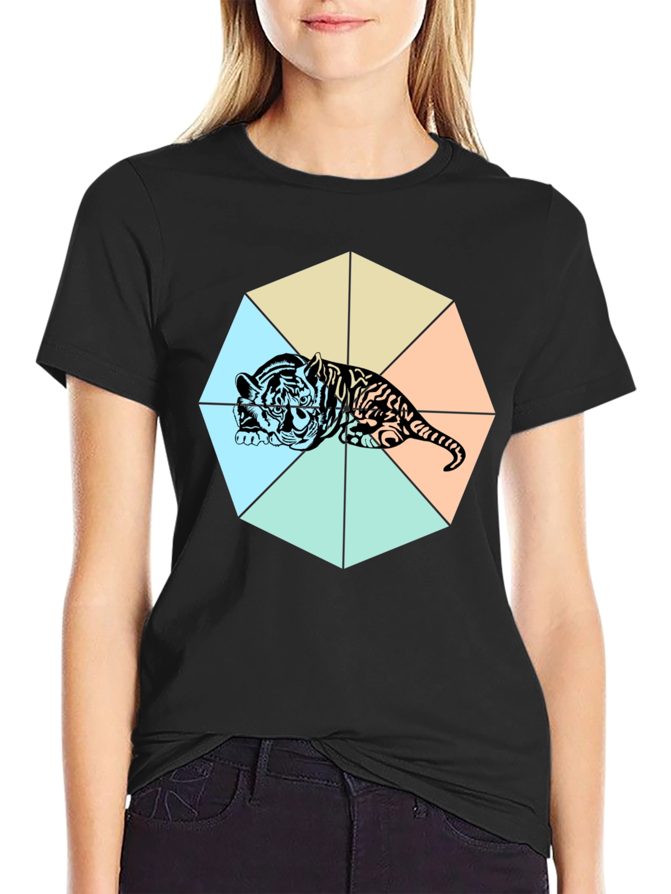Black Tiger Graphic T-Shirt - Bold Design view 2