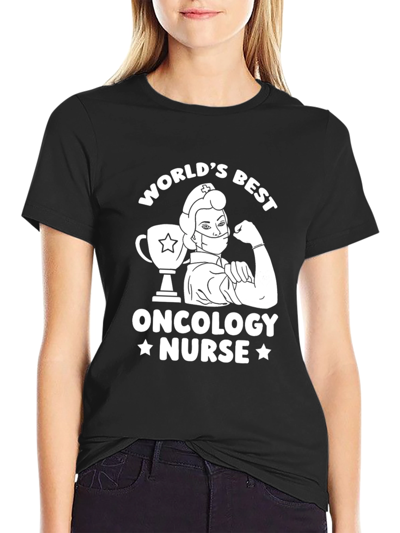 Black World's Best Oncology Nurse T-Shirt view 2