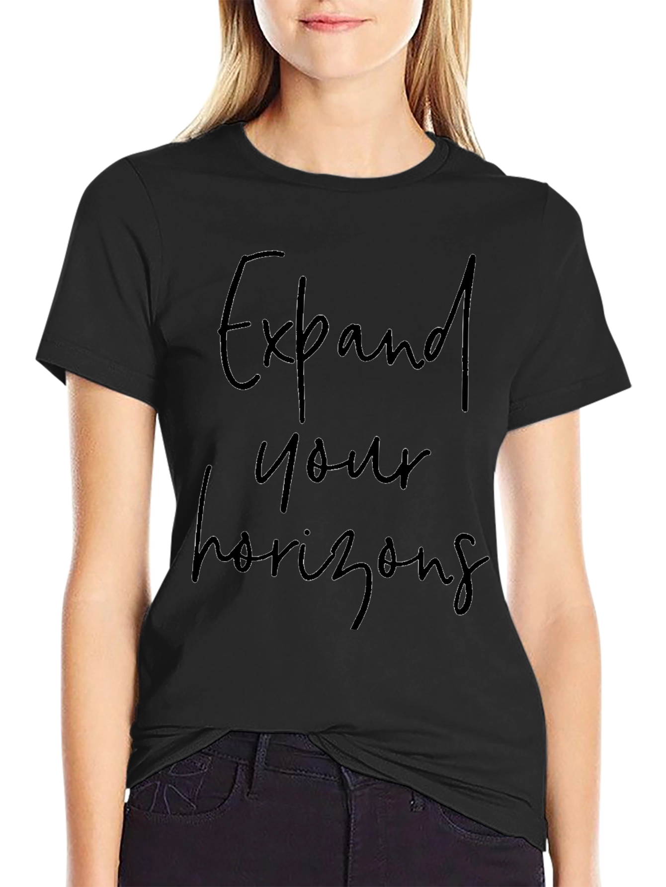 Black Expand Your Horizons Graphic Tee - Black view 2