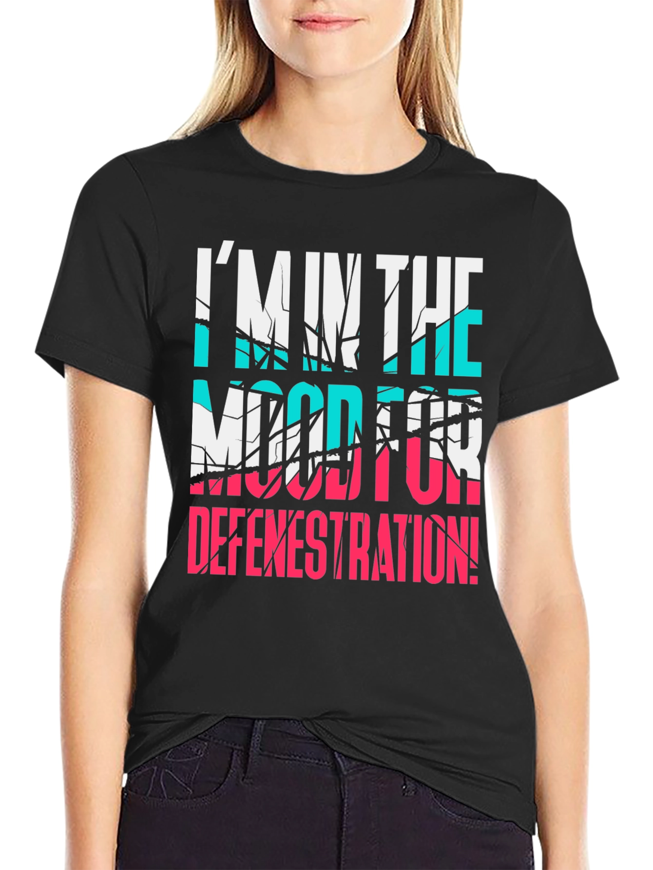 Black Defenestration Humor Tee view 2