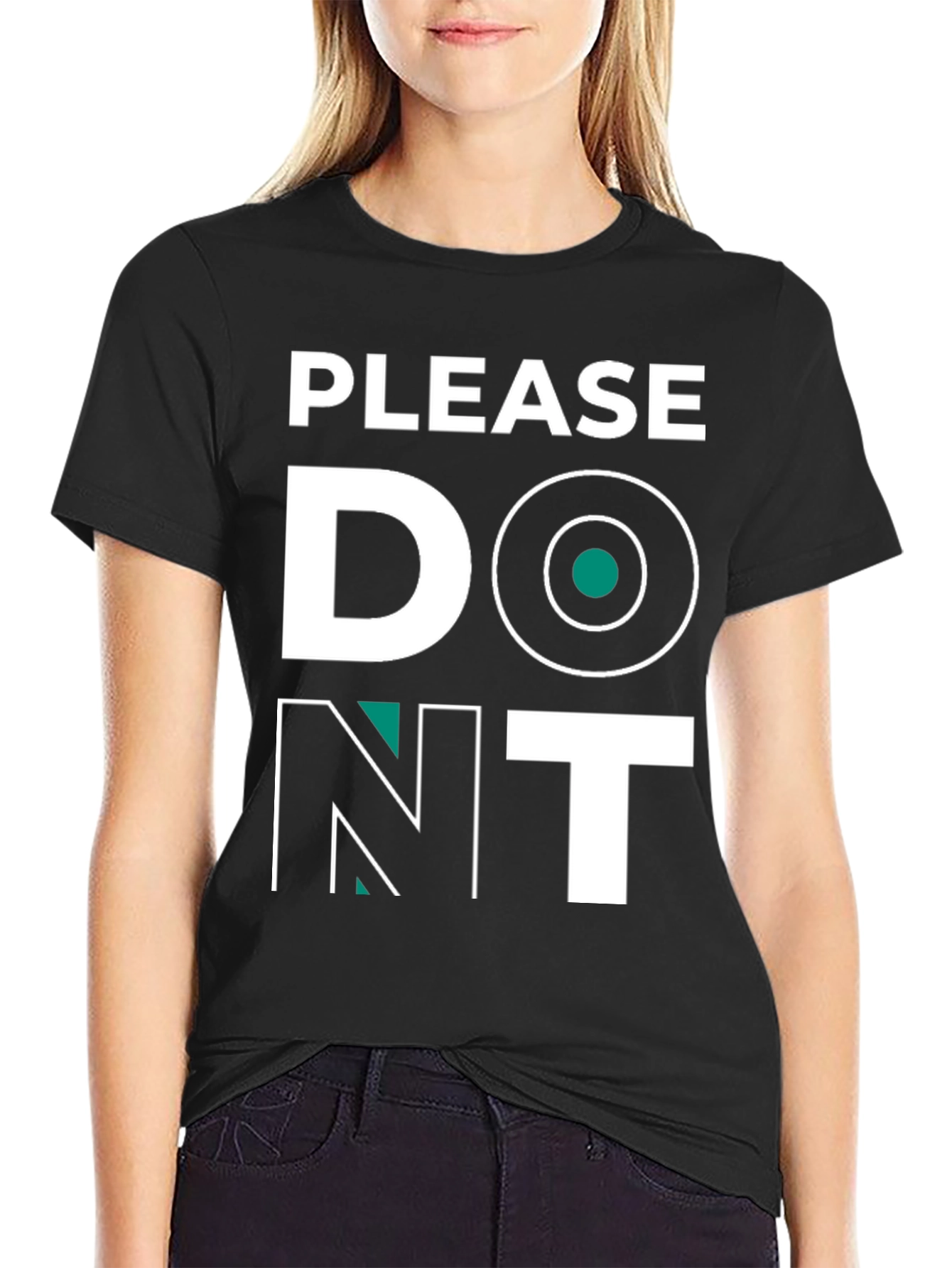Black Please Don't T-Shirt - Funny Graphic Tee view 2
