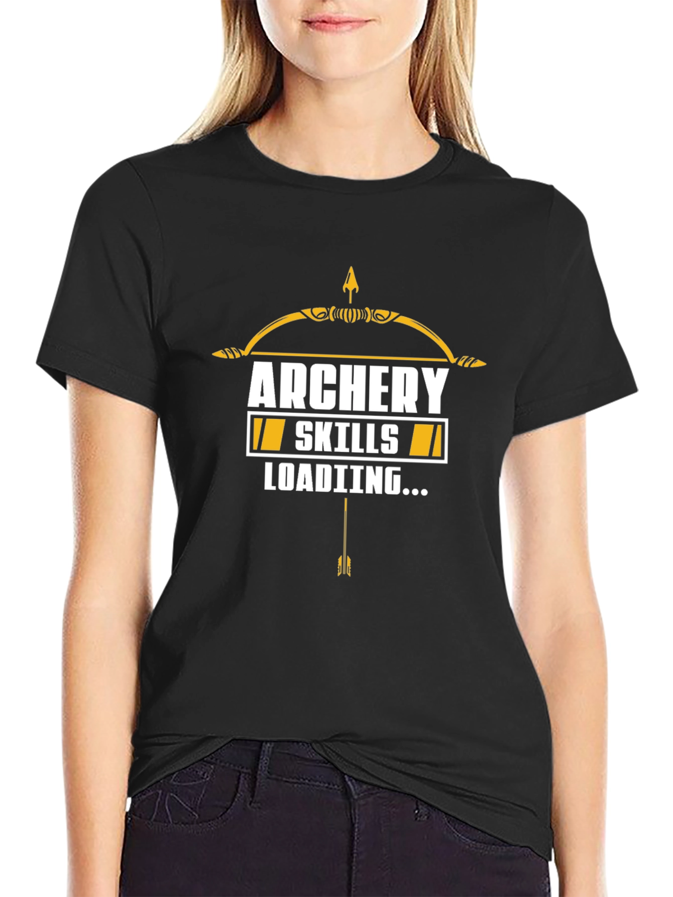 Black Archery Skills Loading T-Shirt - Black view 2