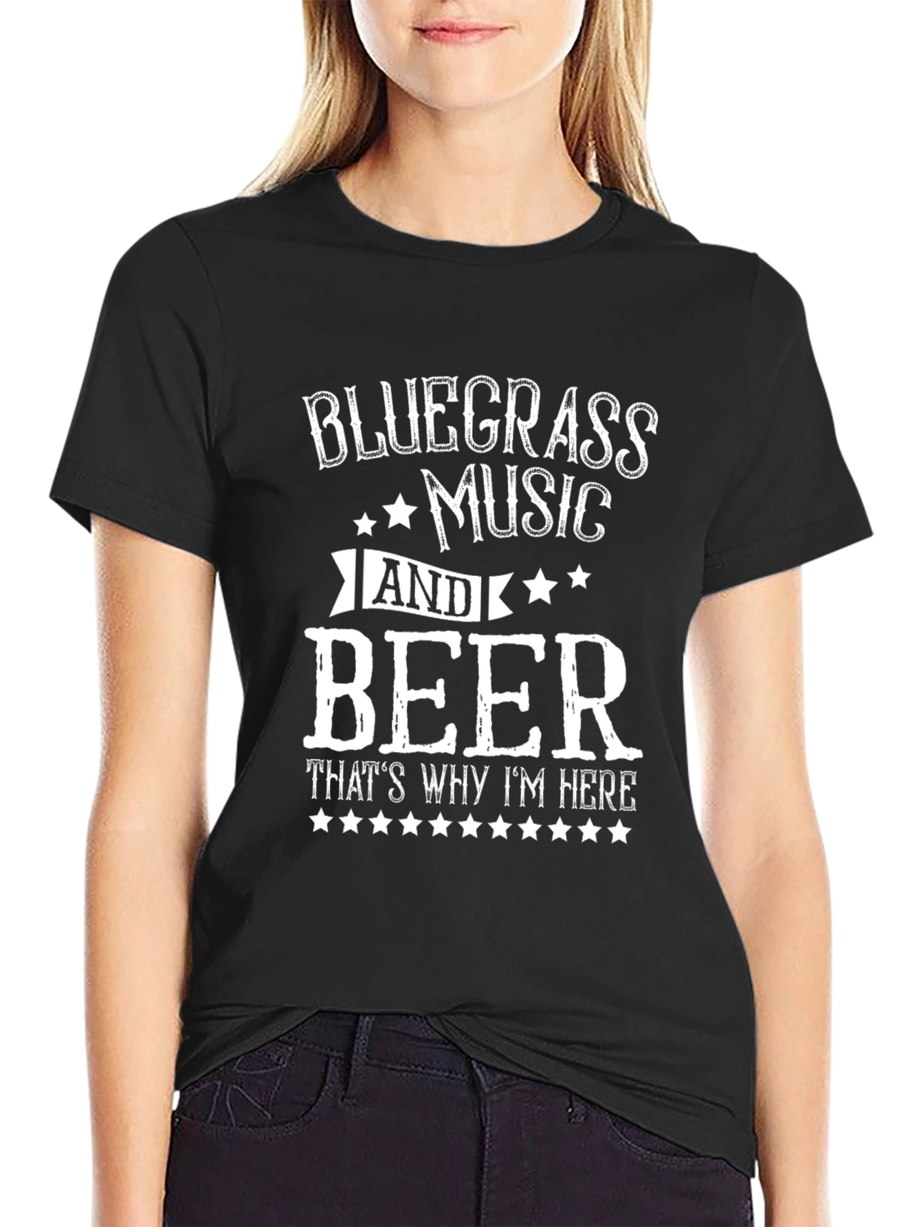 Black Bluegrass Music and Beer T-Shirt view 2