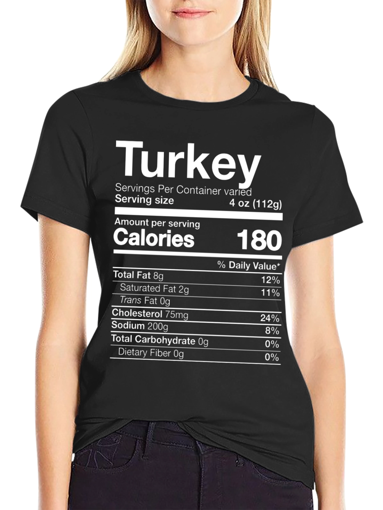 Black Turkey Nutritional Facts T-Shirt view 2