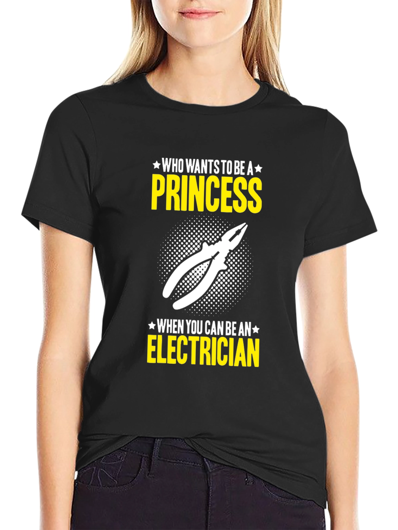 Black Electrician Princess T-Shirt view 2