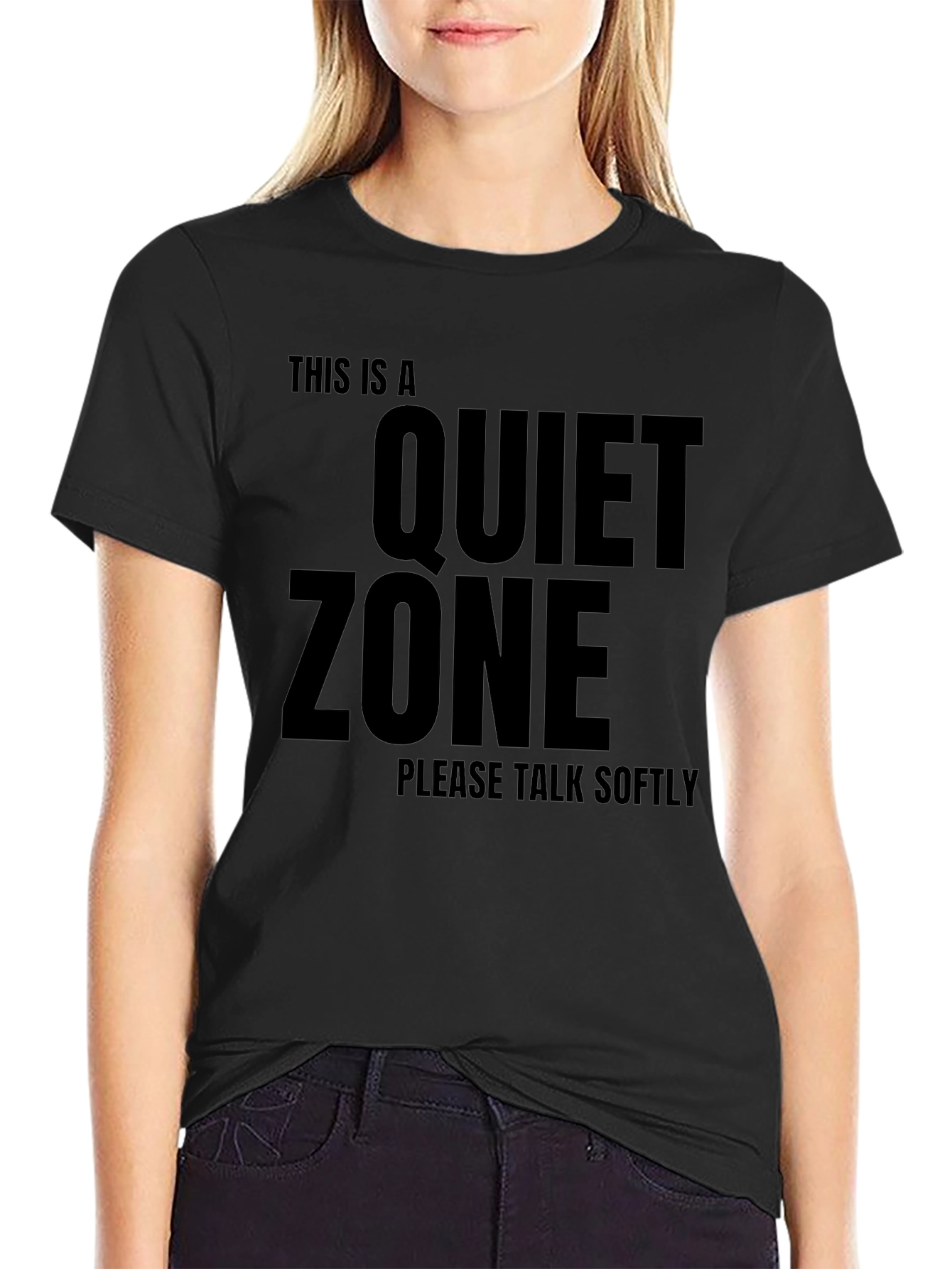 Black Quiet Zone T-Shirt - Speak Softly Tee view 2