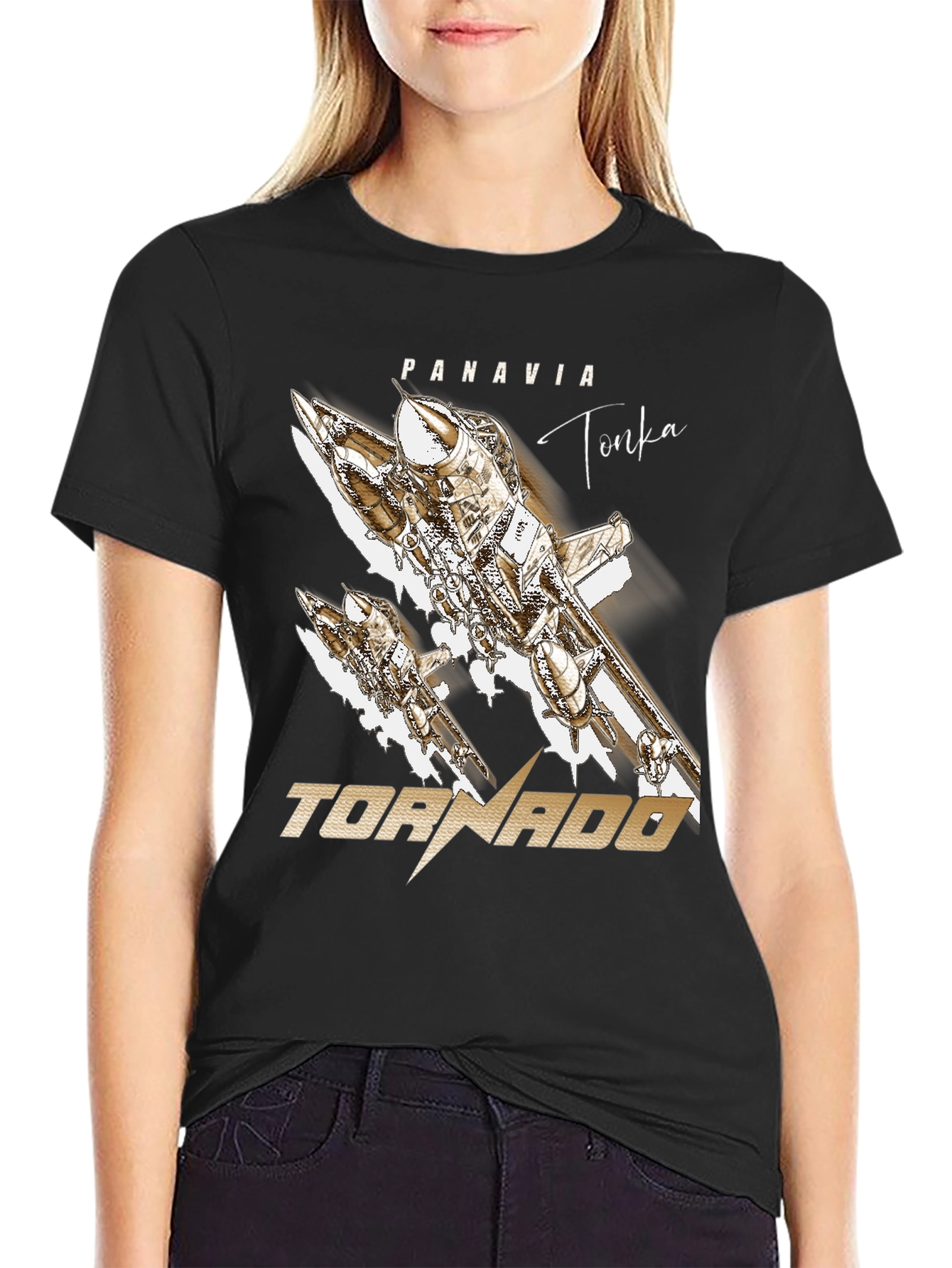 Black Panavia Tornado Graphic T-Shirt view 2