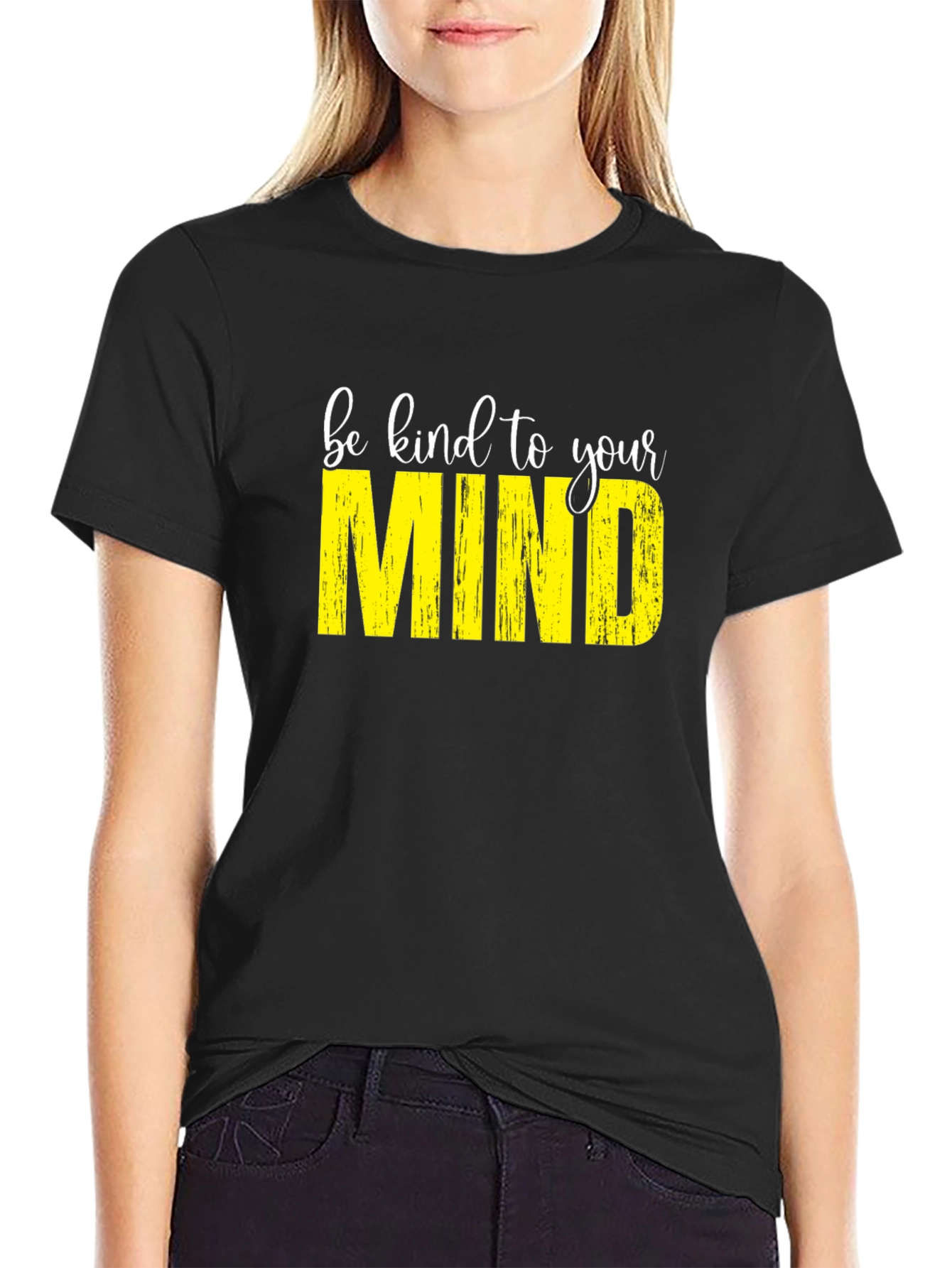 Black Be Kind To Your Mind T-Shirt view 2