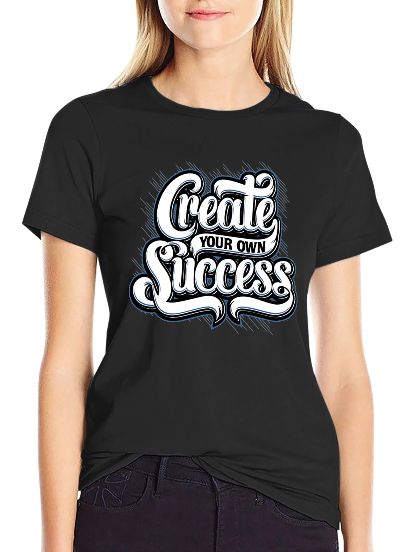 Black Create Your Own Success Graphic Tee view 2