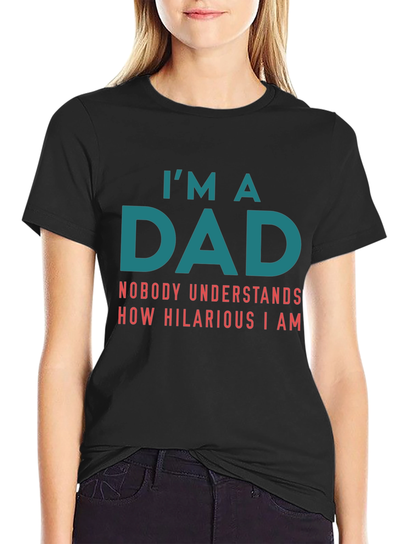 Black Funny Dad T-Shirt: I'm A Dad view 2