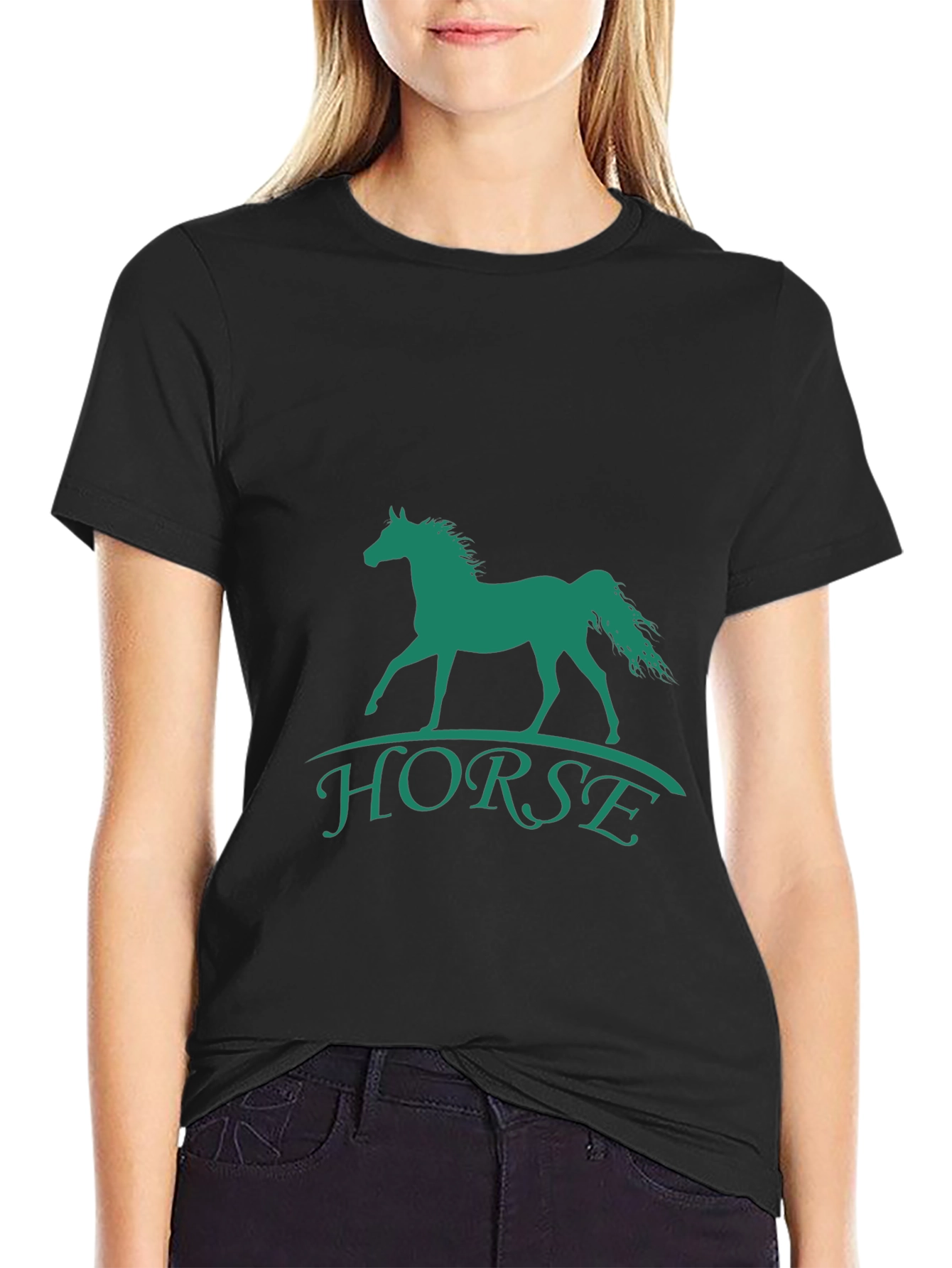Black Horse Graphic Tee - Black Casual Comfort view 2