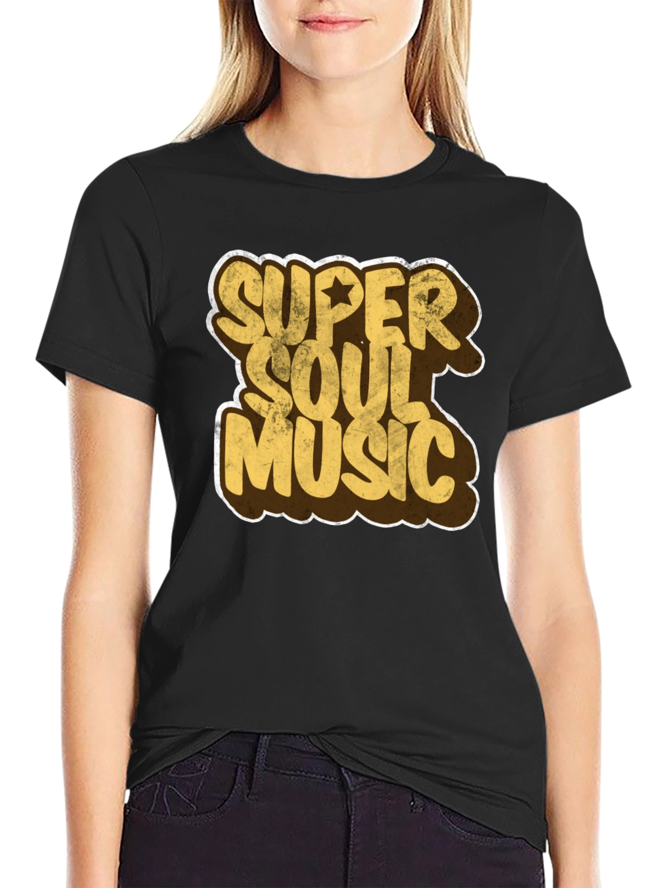 Black Super Soul Music Graphic T-Shirt view 2