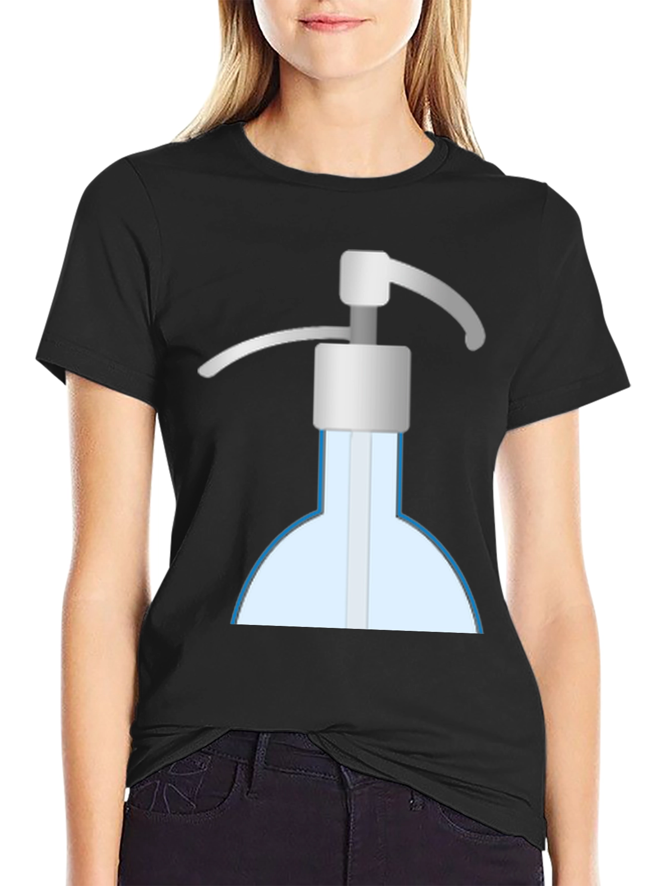 Black Novelty Hand Sanitizer Graphic T-Shirt view 2