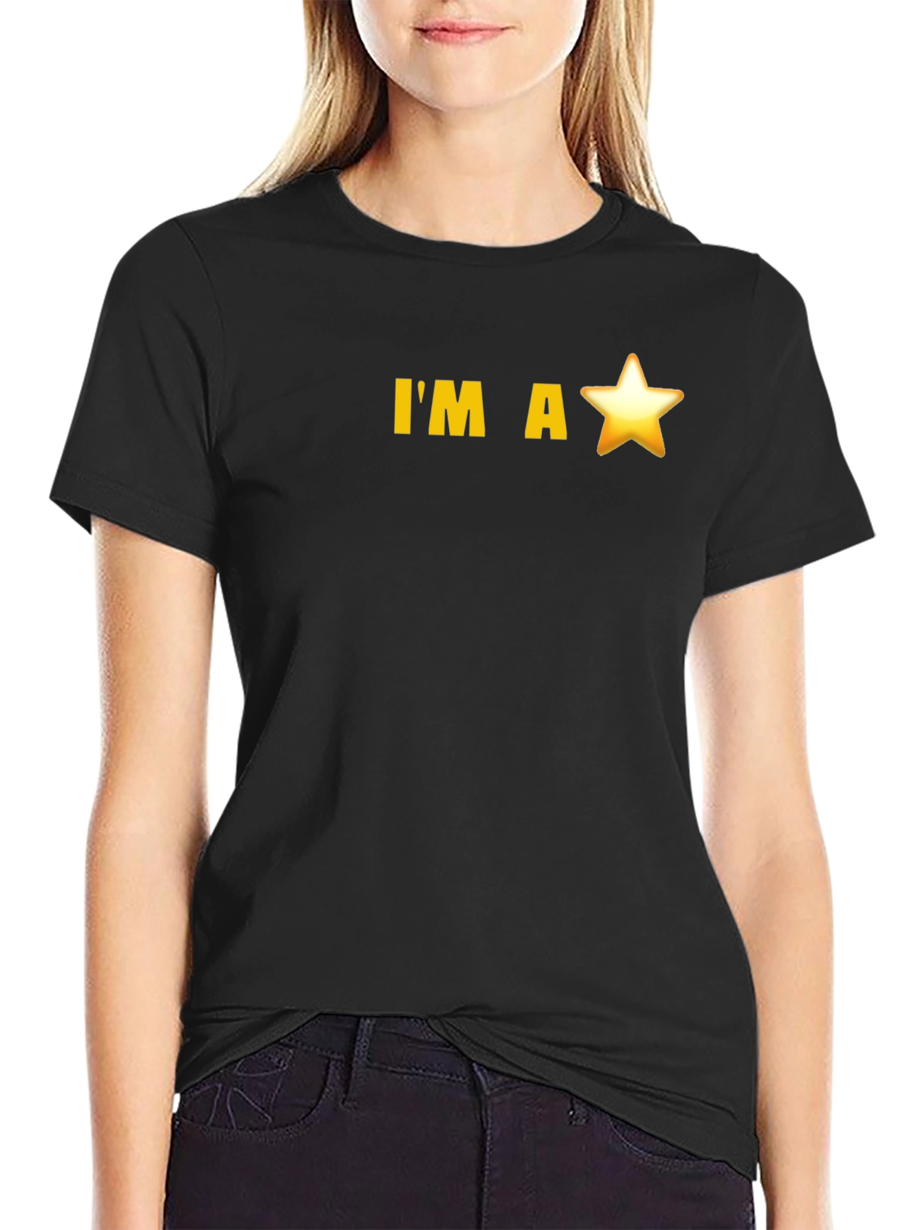 Black I'm a Star Black Tee view 2