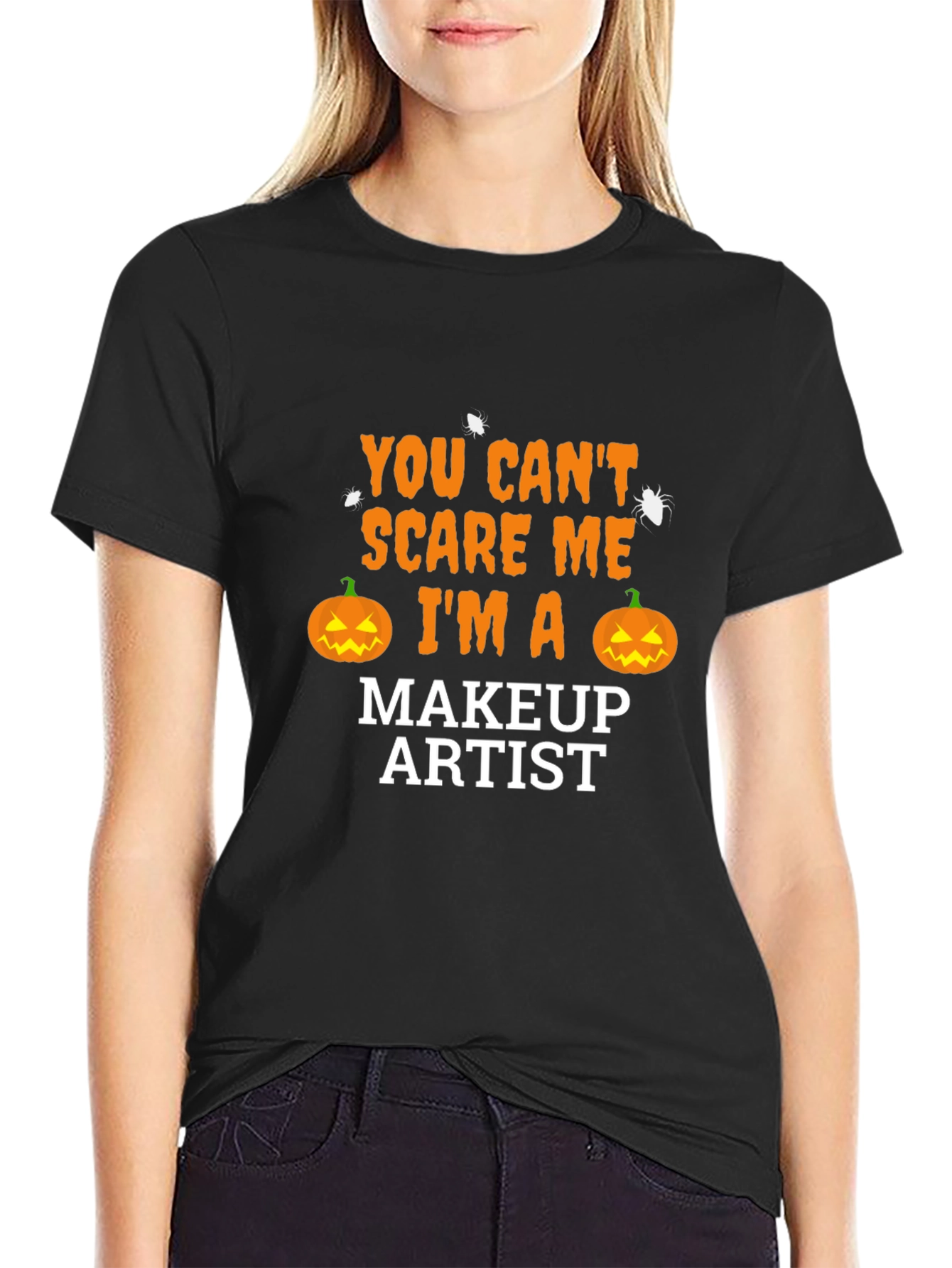 Black Makeup Artist Halloween Graphic T-Shirt view 2