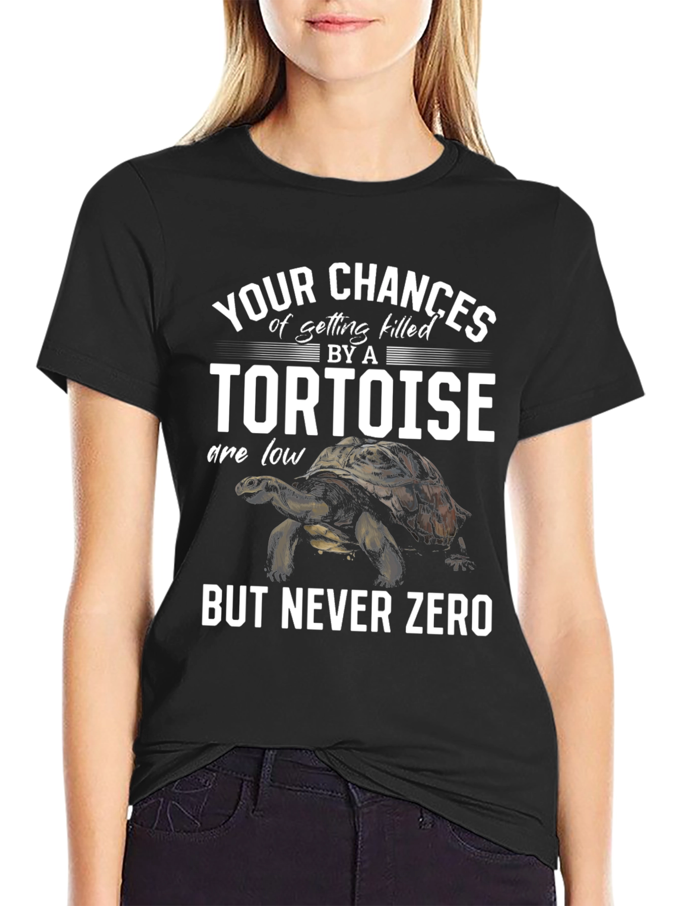 Black Tortoise T-Shirt: Funny 'But Never Zero' Graphic Tee view 2