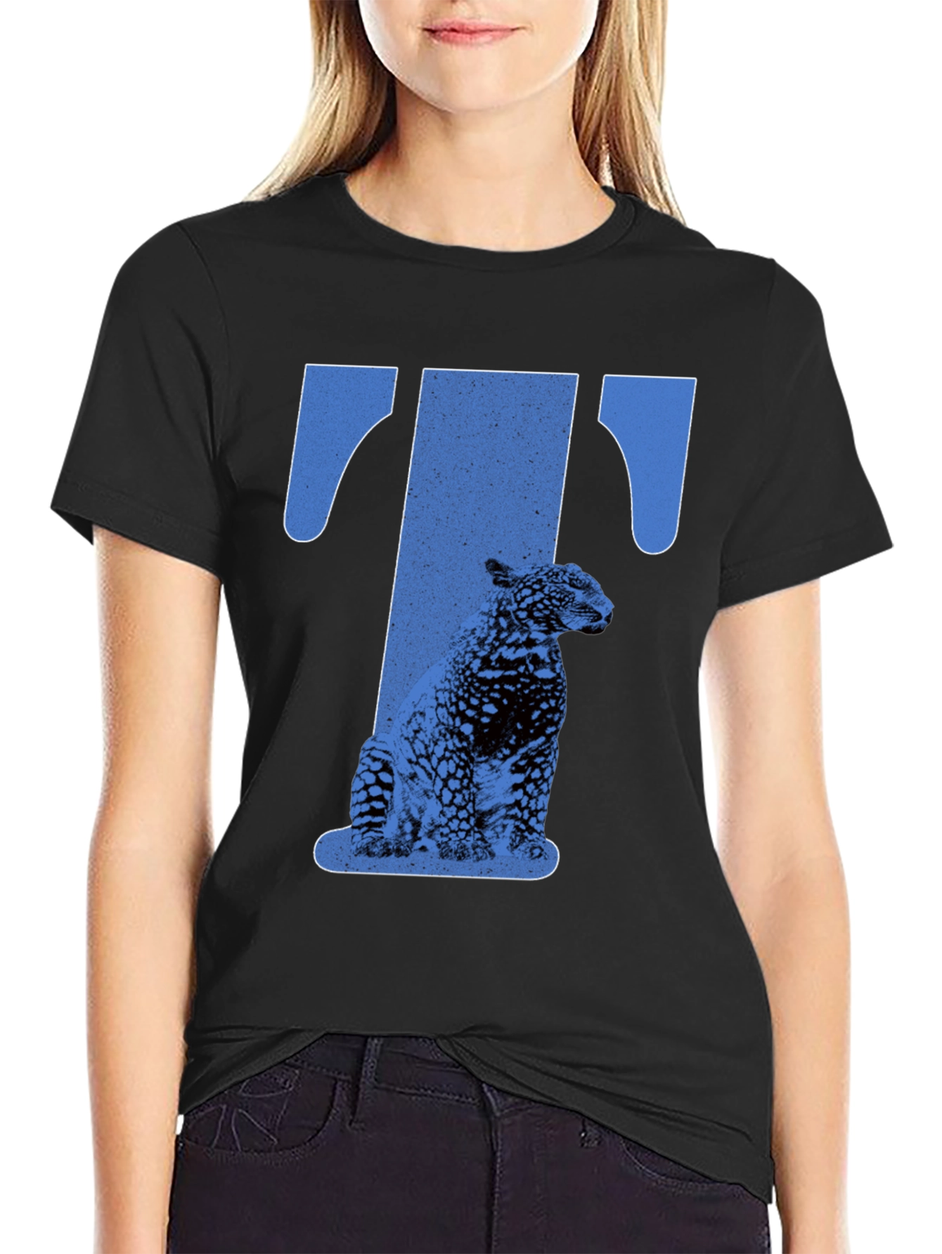 Black Jaguar 'T' Graphic Tee - Stylish Men's Black T-Shirt view 2