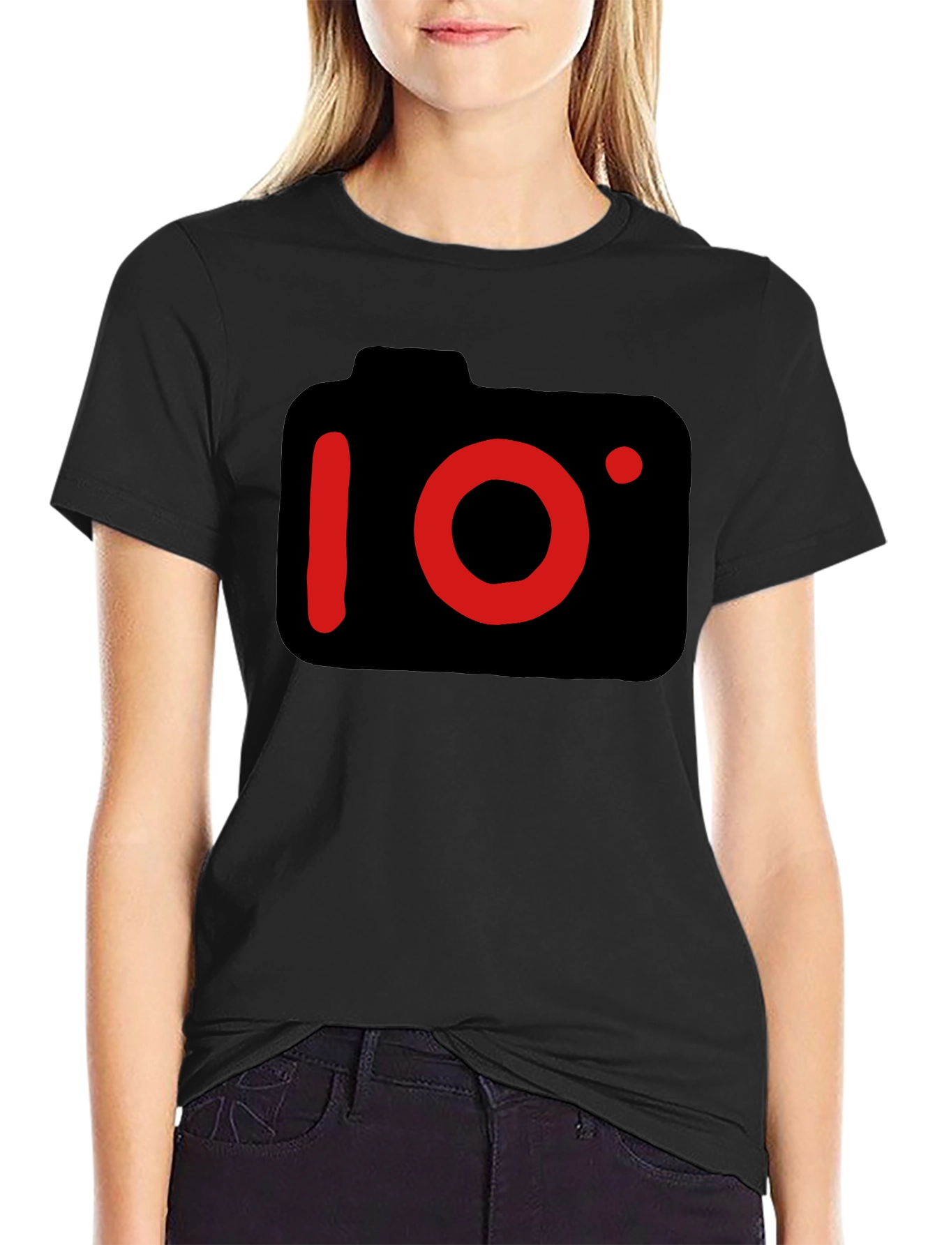 Black Camera Graphic Black T-Shirt view 2