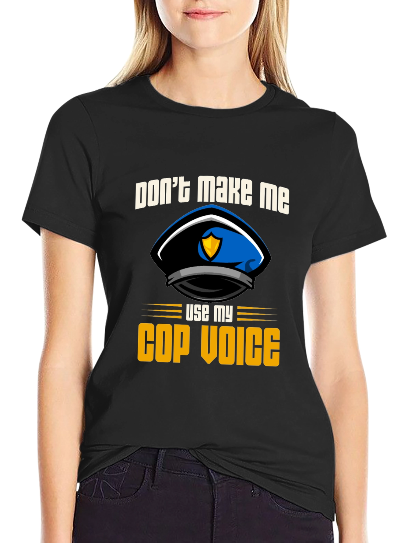 Black Don't Make Me Use My Cop Voice T-Shirt view 2