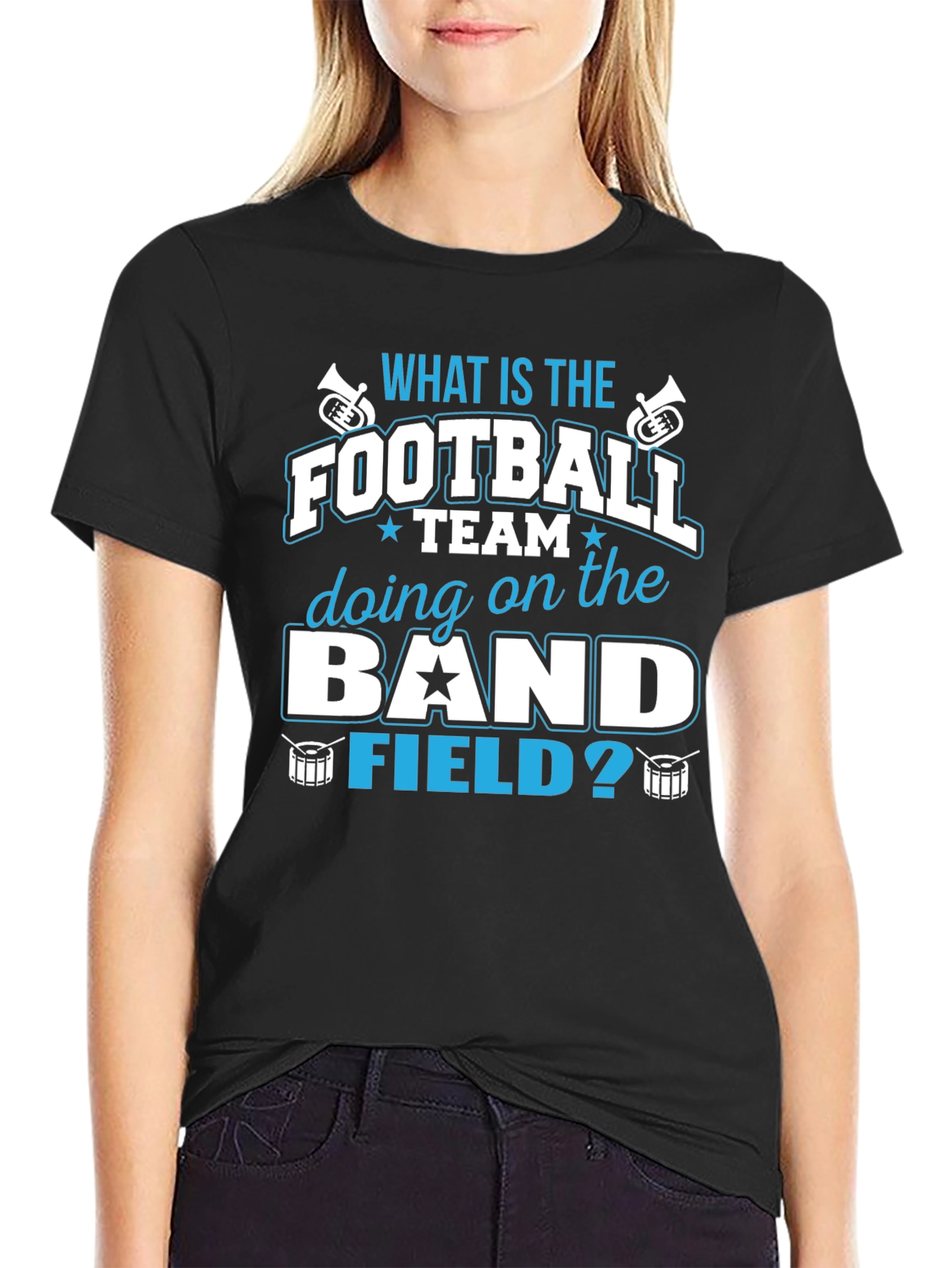 Black Football Team On The Band Field T-Shirt view 2