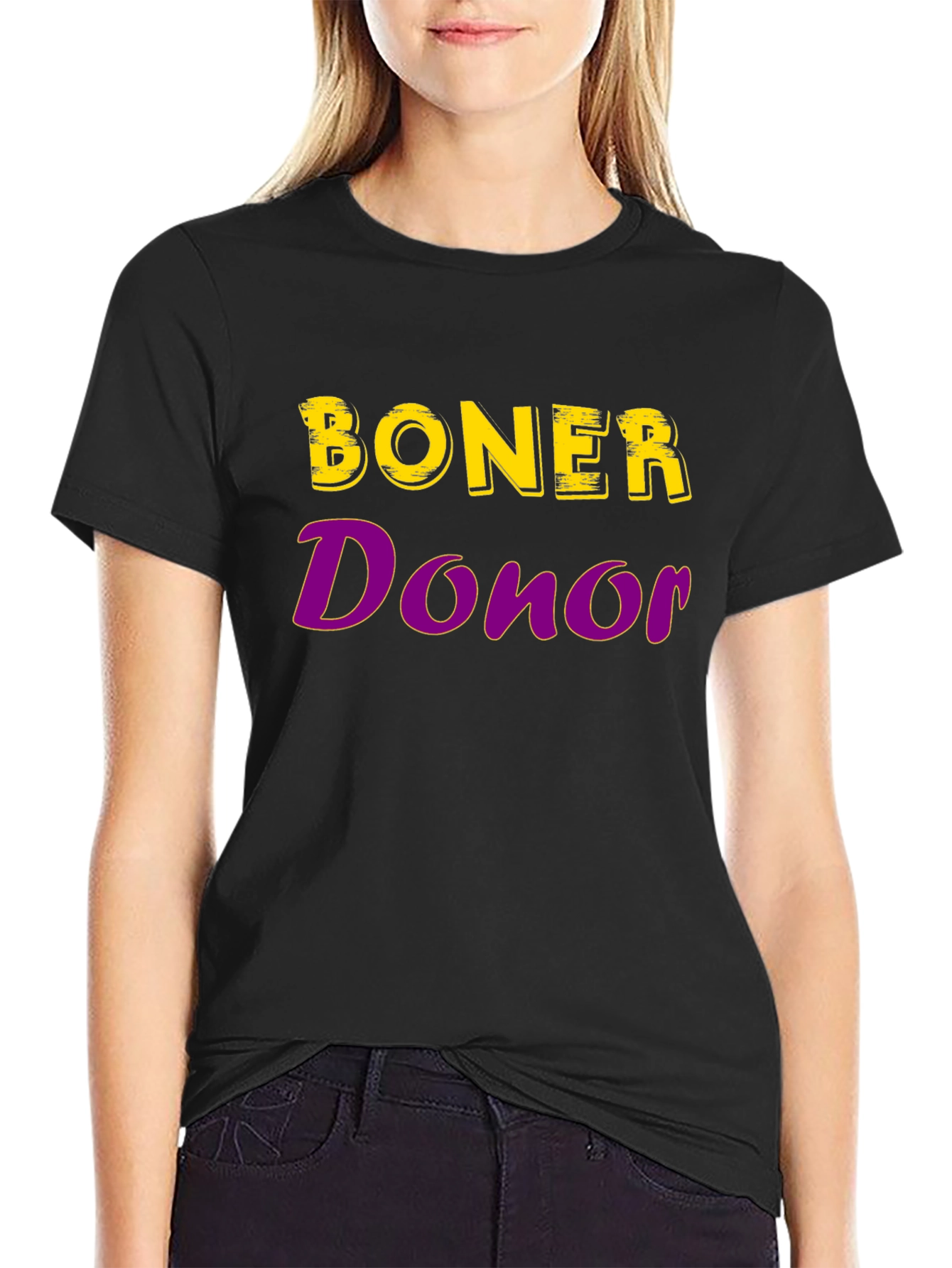 Black Boner Donor Funny Graphic T-Shirt view 2