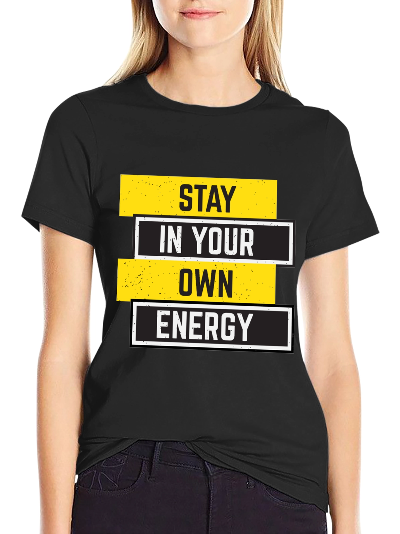 Black Stay in Your Own Energy Graphic Tee view 2