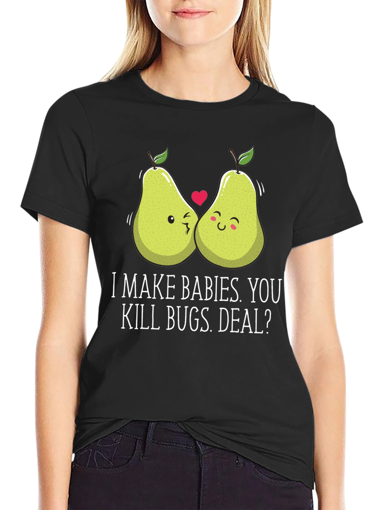 Black I Make Babies You Kill Bugs Deal T-Shirt Funny Graphic Tee view 2