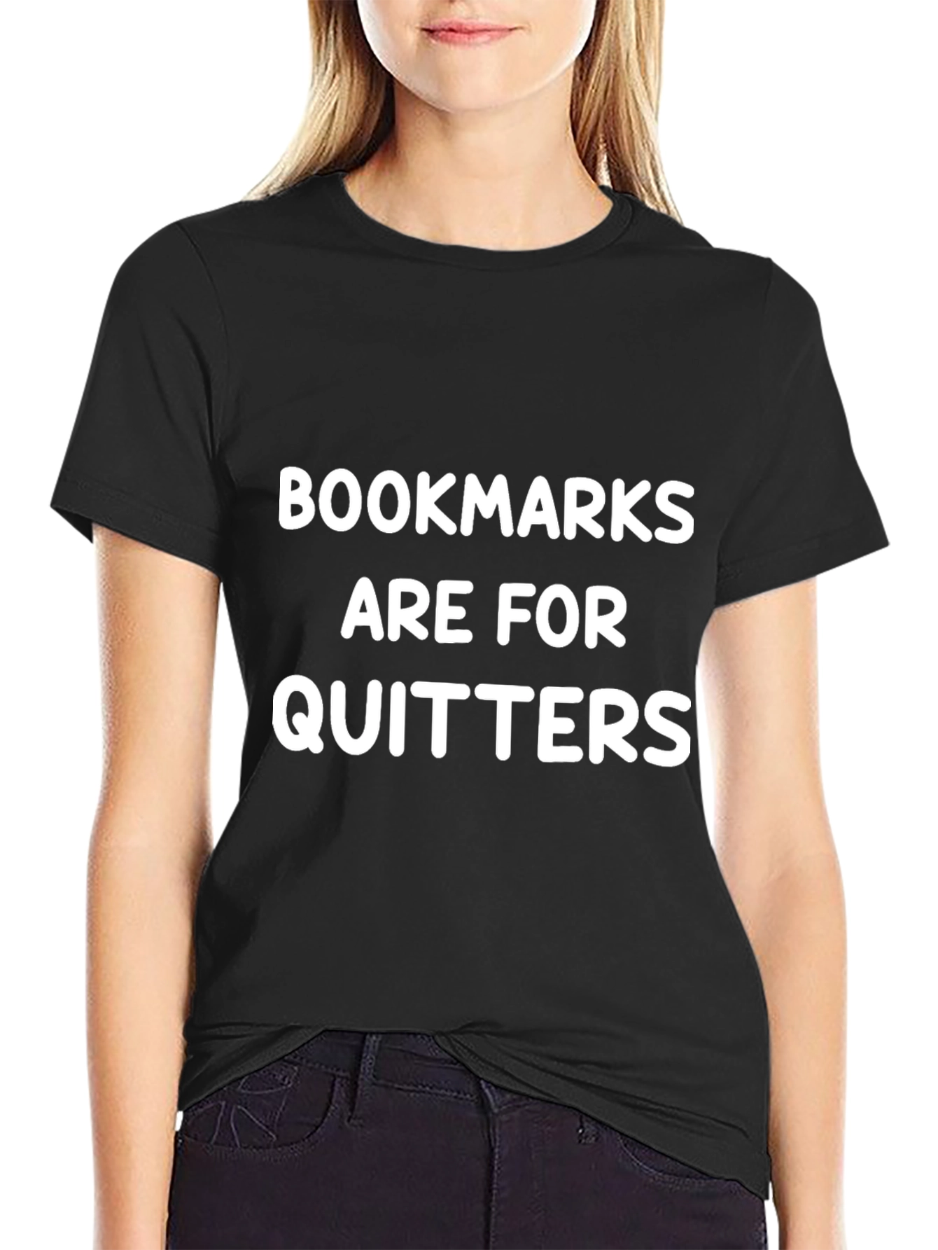 Black Bookmarks Are For Quitters Graphic Tee view 2