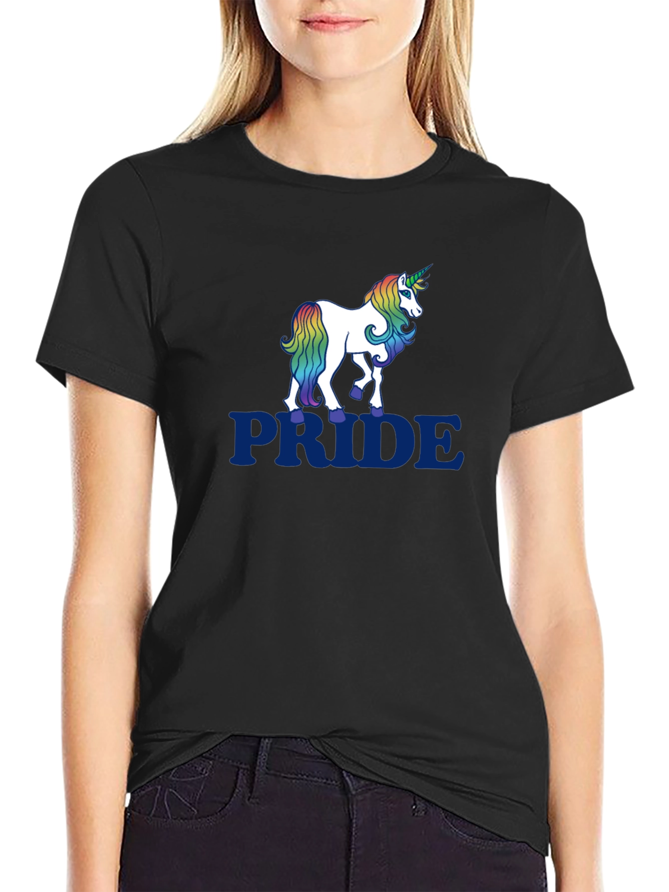 Black Pride Unicorn Graphic Tee - Black T-Shirt view 2
