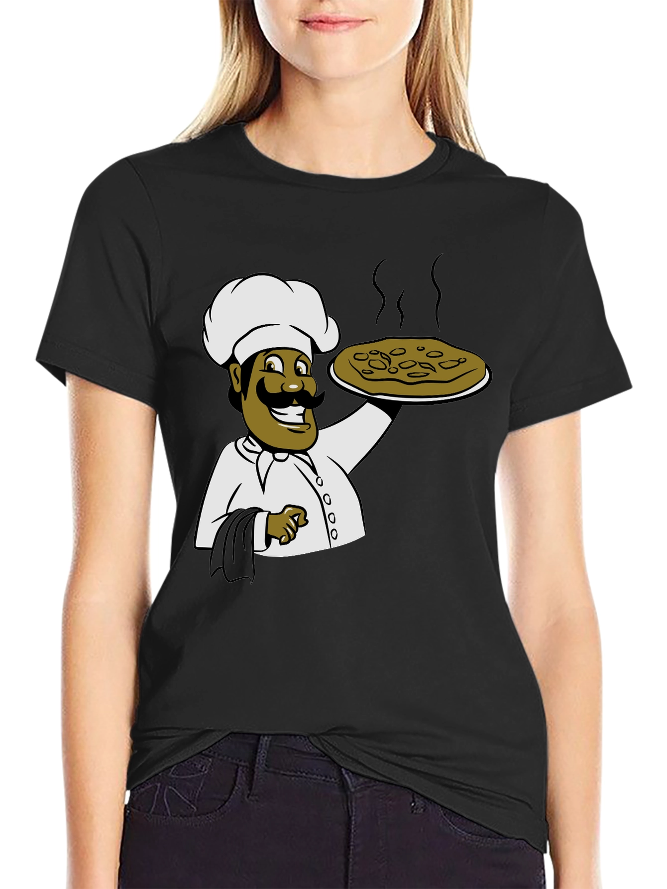 Black Chef Graphic T-Shirt - Unisex Black Tee view 2
