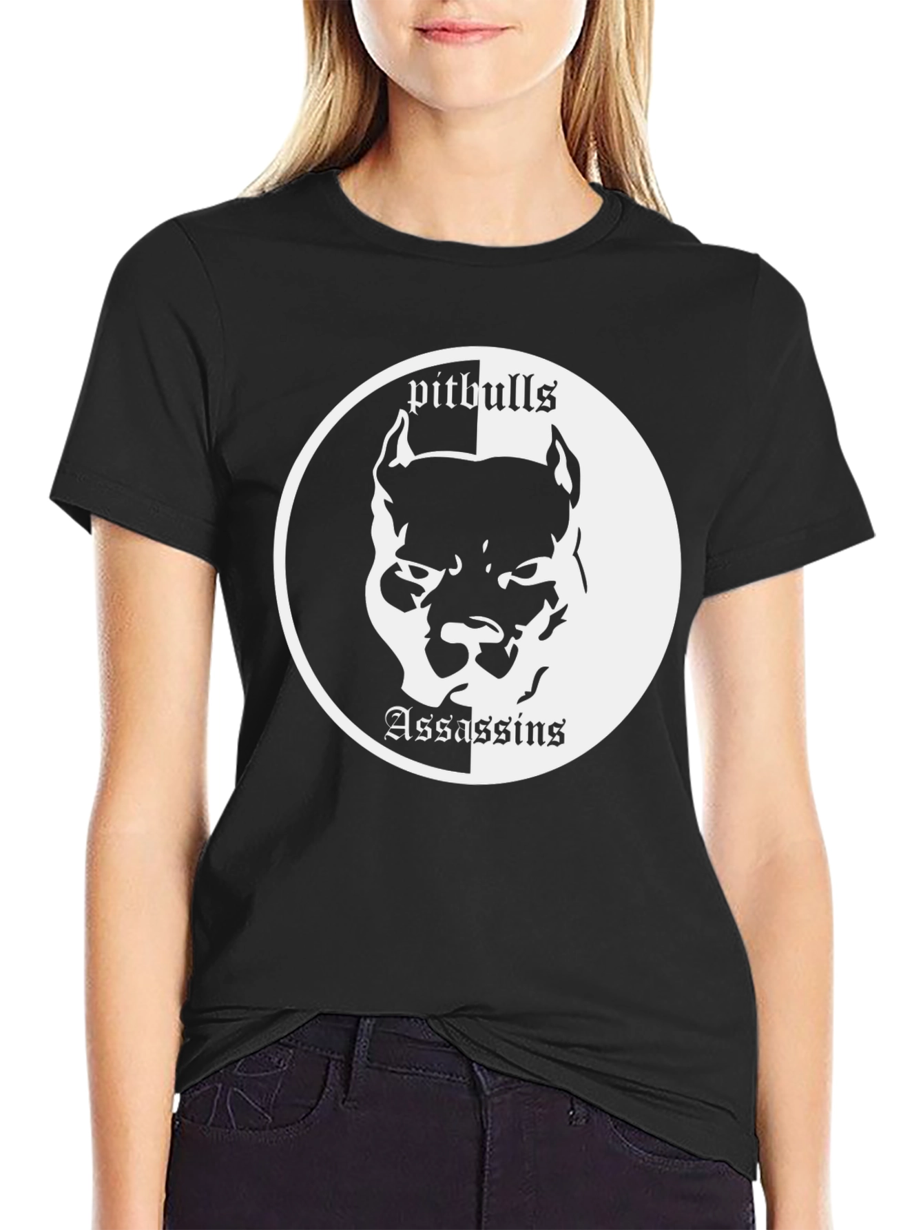 Black Pitbull Assassins Graphic Tee - Cool & Edgy view 2