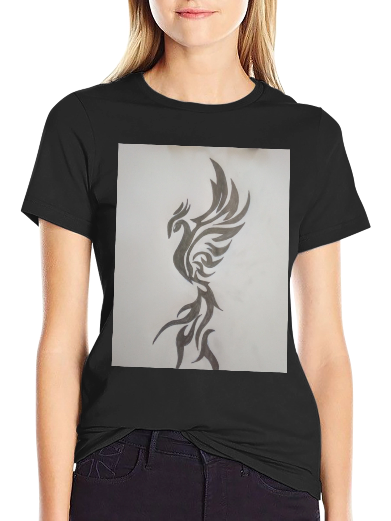 Black Phoenix Graphic Black T-Shirt view 2
