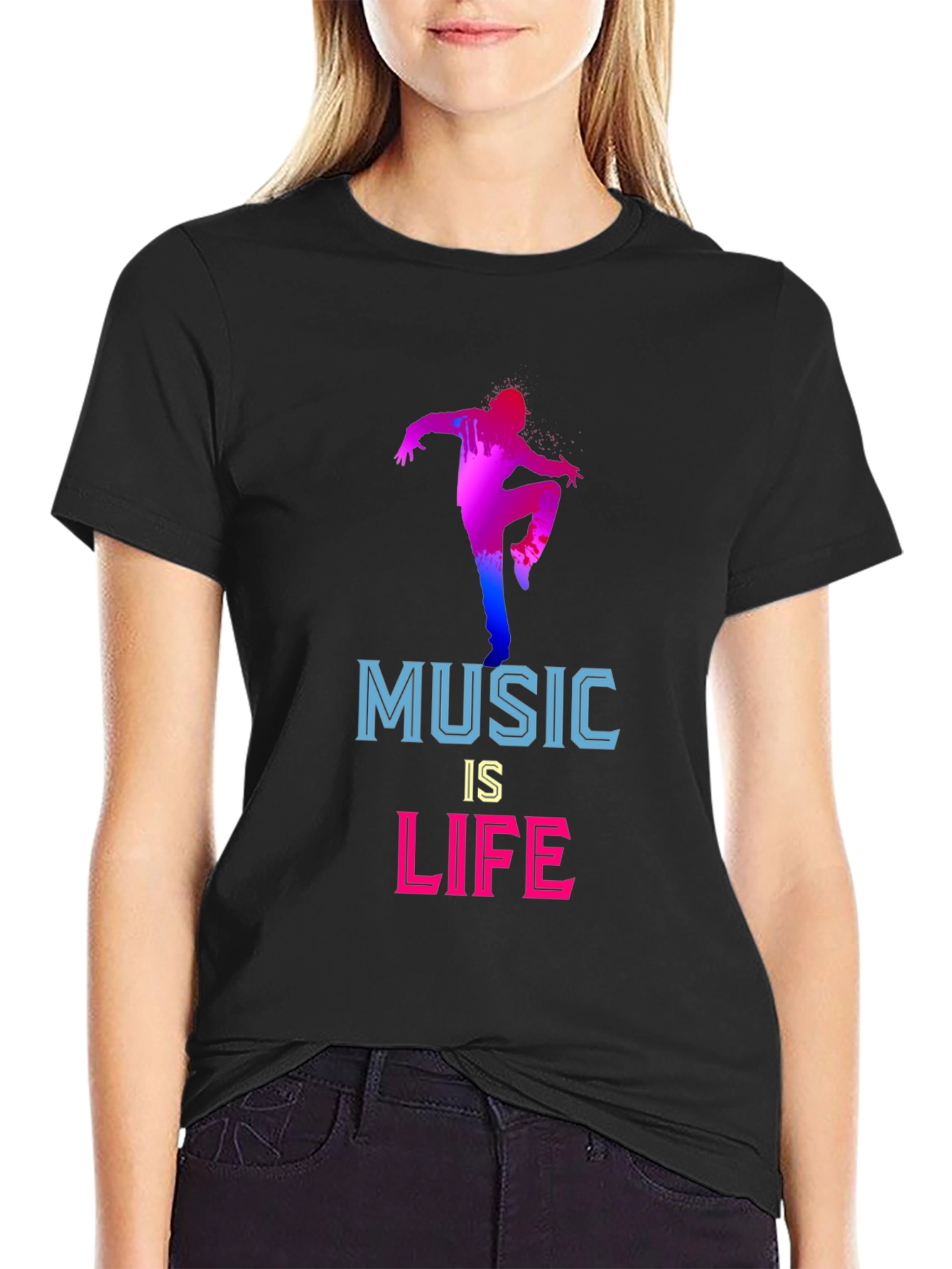 Black Music is Life Graphic T-Shirt view 2