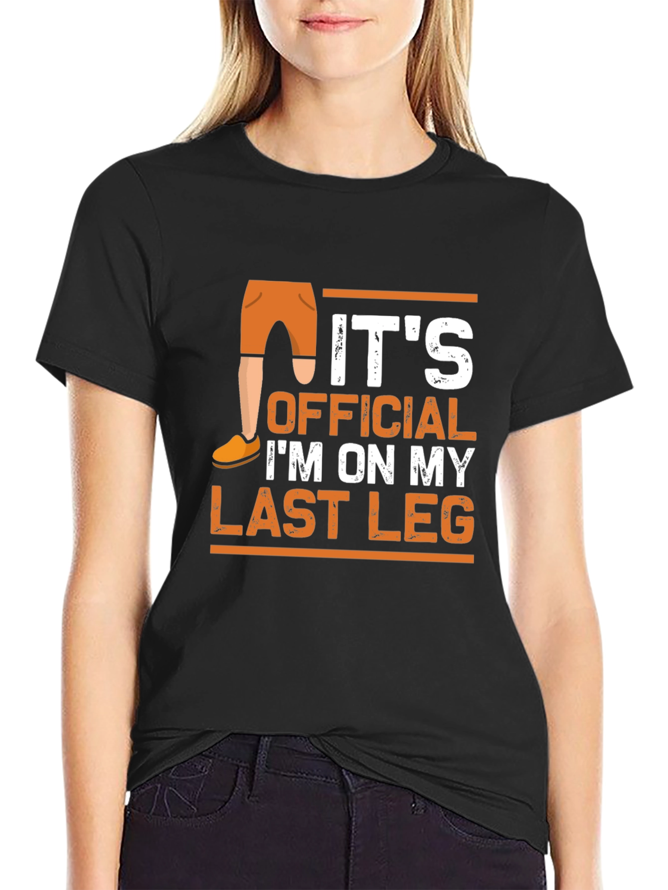 Black Funny Last Leg T-Shirt view 2