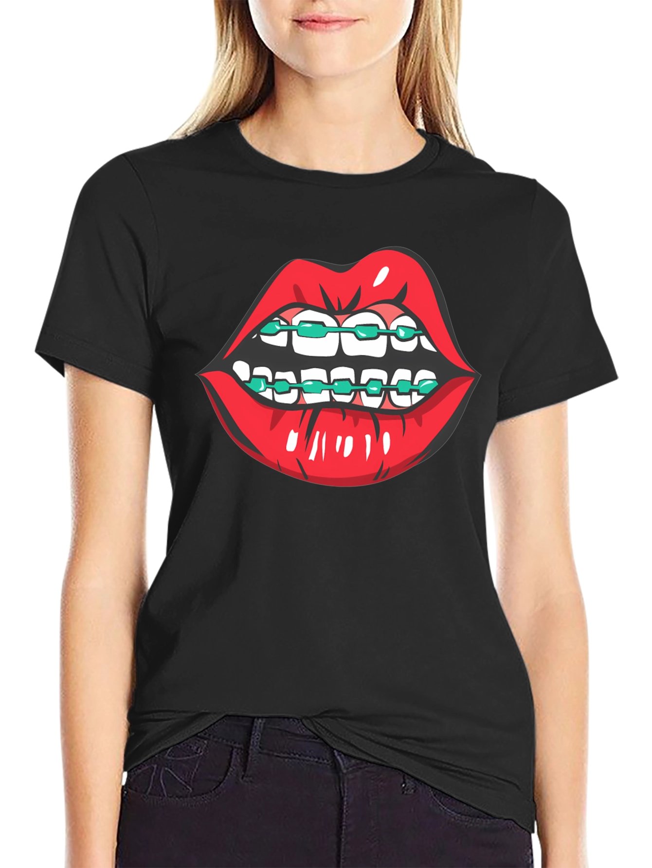 Black Lips with Braces Graphic Tee view 2