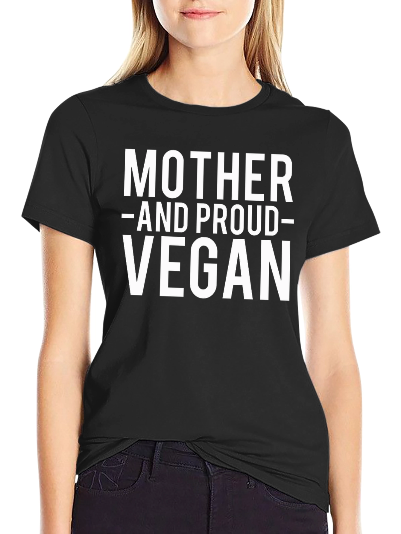 Black Mother and Proud Vegan Black T-Shirt view 2