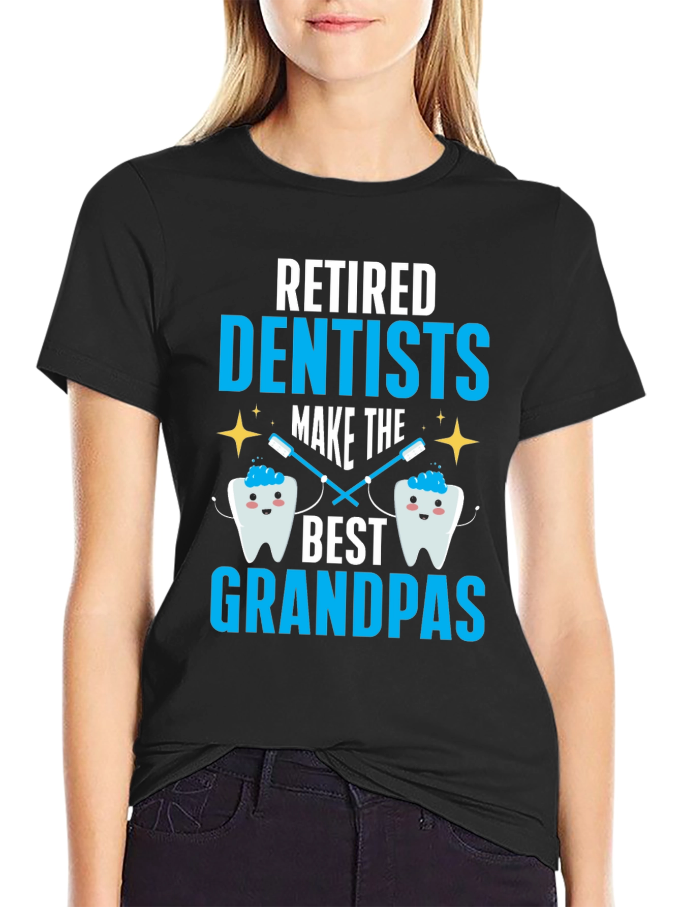 Black Retired Dentist Grandpas T-Shirt view 2