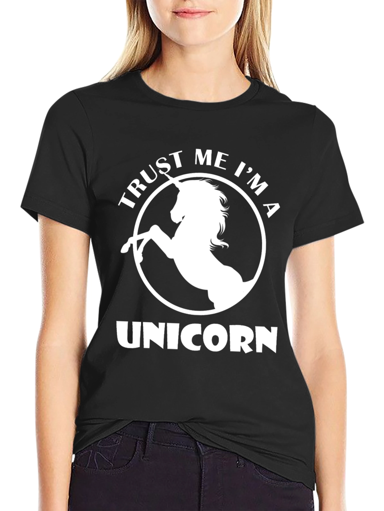 Black Trust Me I'm A Unicorn T-Shirt - Black view 2